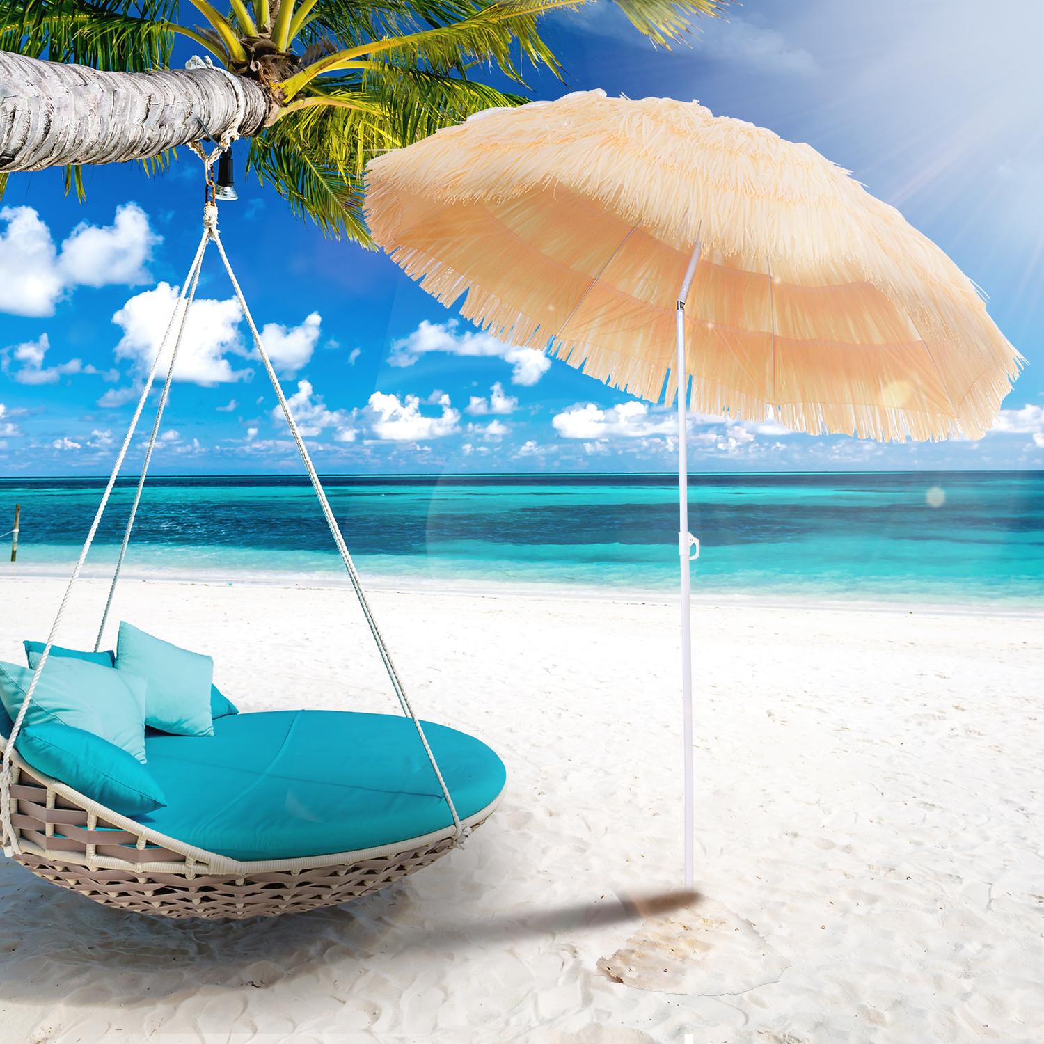 Hawaiian Beach Paraply – 160cm, Beige, Olika färger