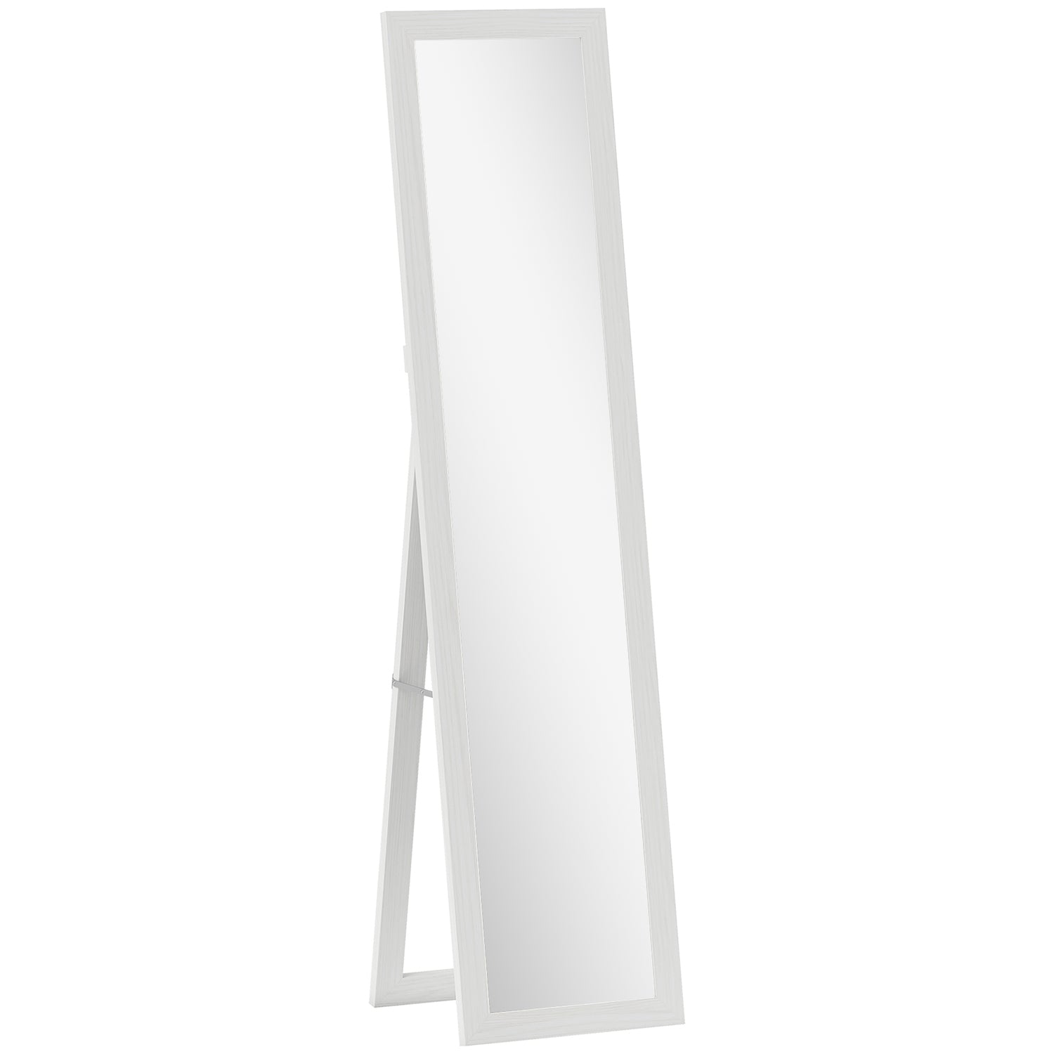 Helkroppsspegel med ram, antik träfinish, 157 cm