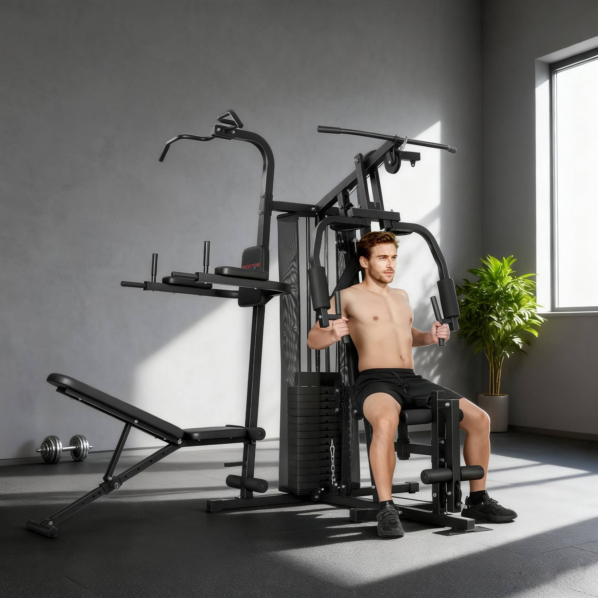 Hemmagymstation – Justerbar viktbänk, 10+ övningar