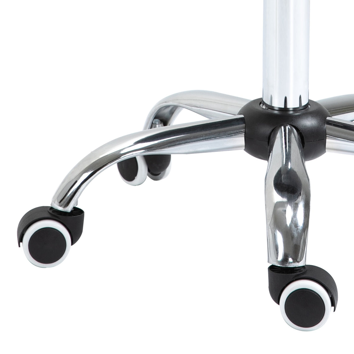 Tabouret de travail roulant réglable en hauteur, similicuir gris