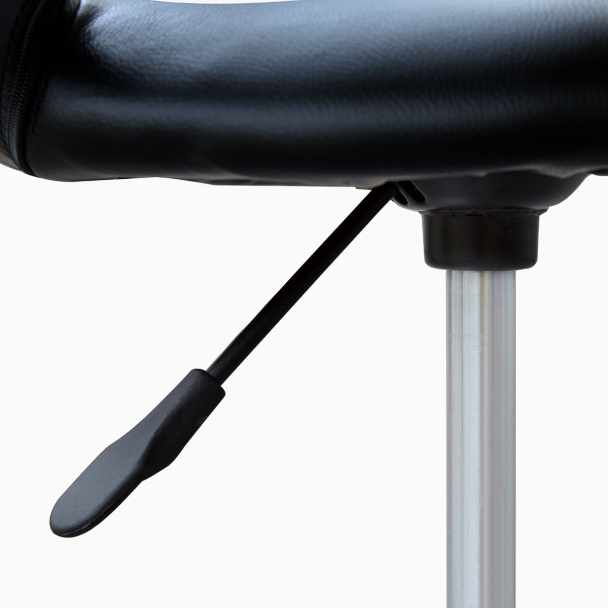 Tabouret pivotant réglable en hauteur – PU noir & métal