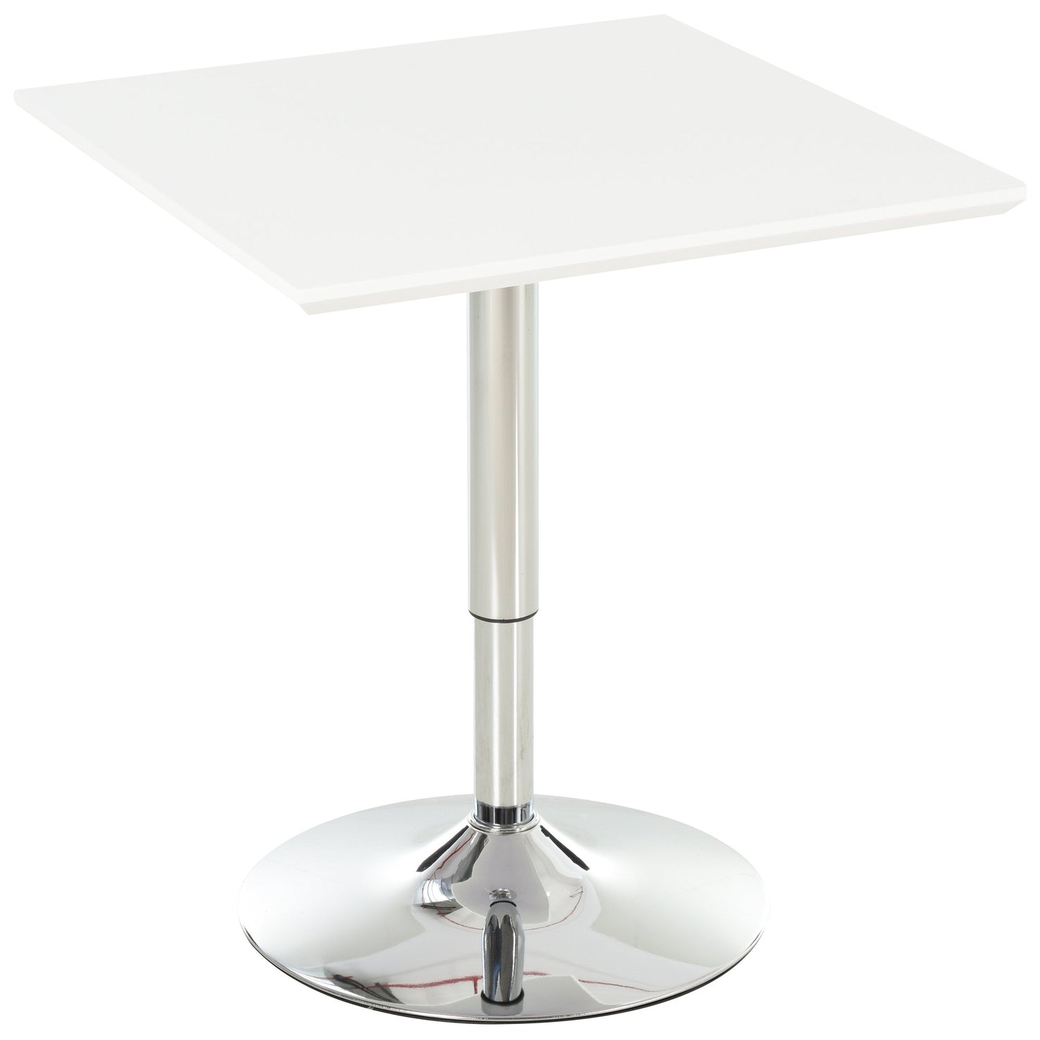 Höjdjusterbart Square Steel Bistrobord, 60x60 cm, Vit