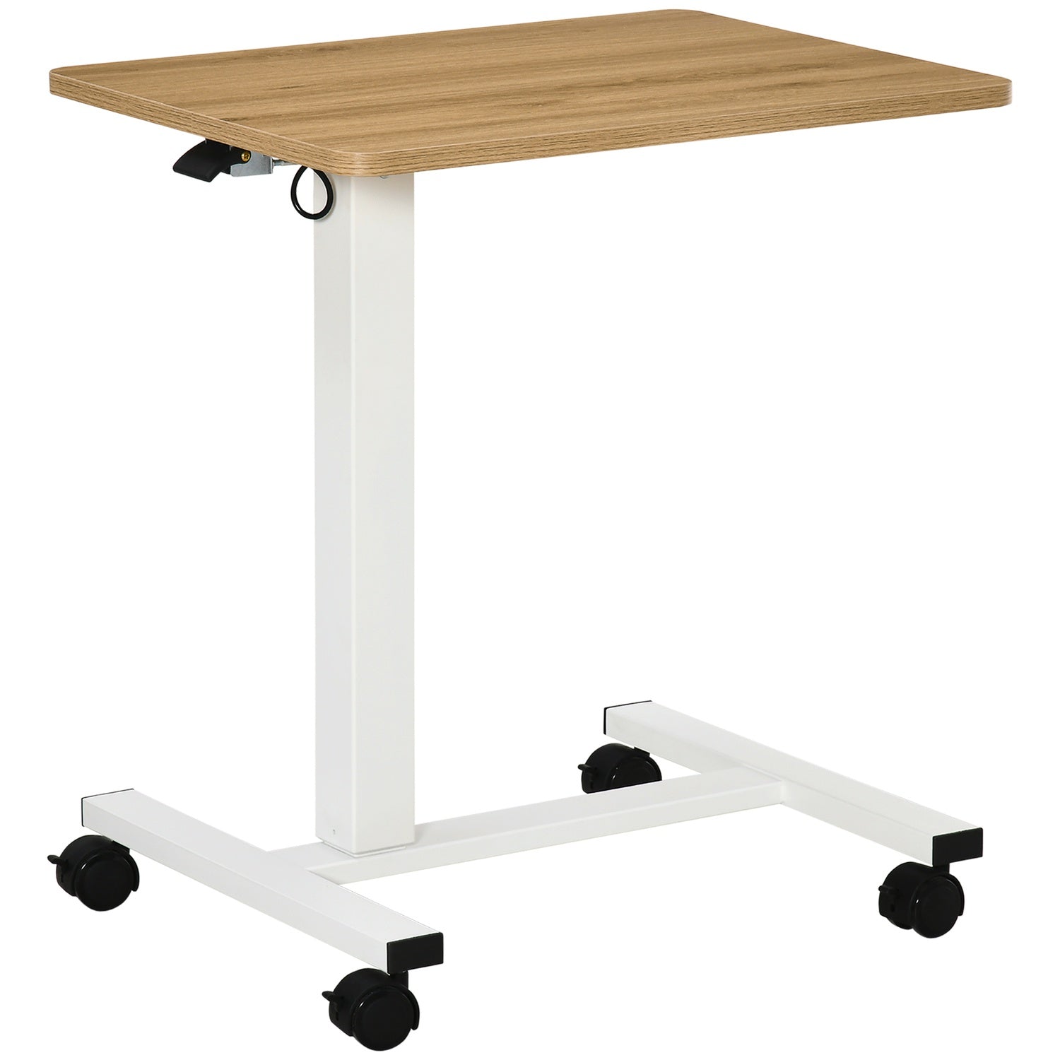 Höjdjusterbart stående skrivbord, hjul, C-form, 70-110 cm