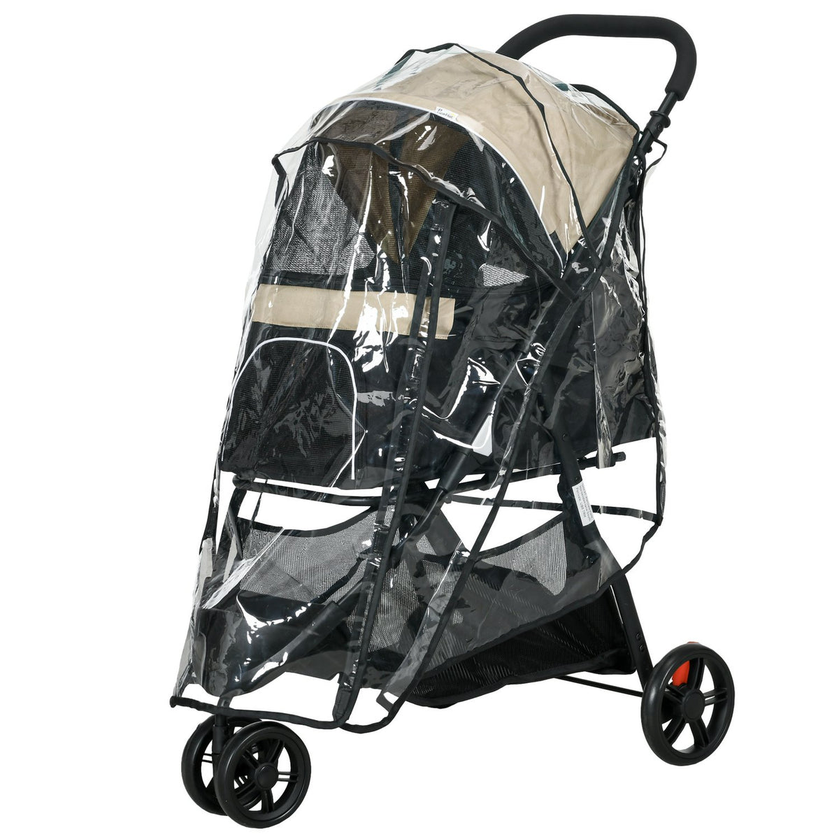 Poussette pour animaux pliante 2-en-1 avec protection pluie pour chats et chiens jusqu'à 10 kg