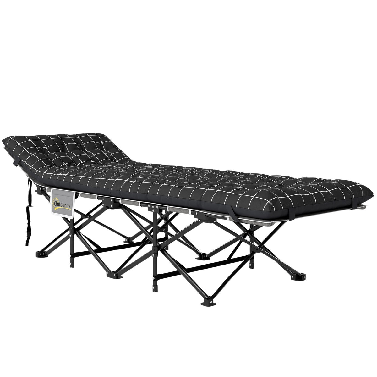Lit de camp pliant avec poche latérale – antidérapant, capacité 150 kg