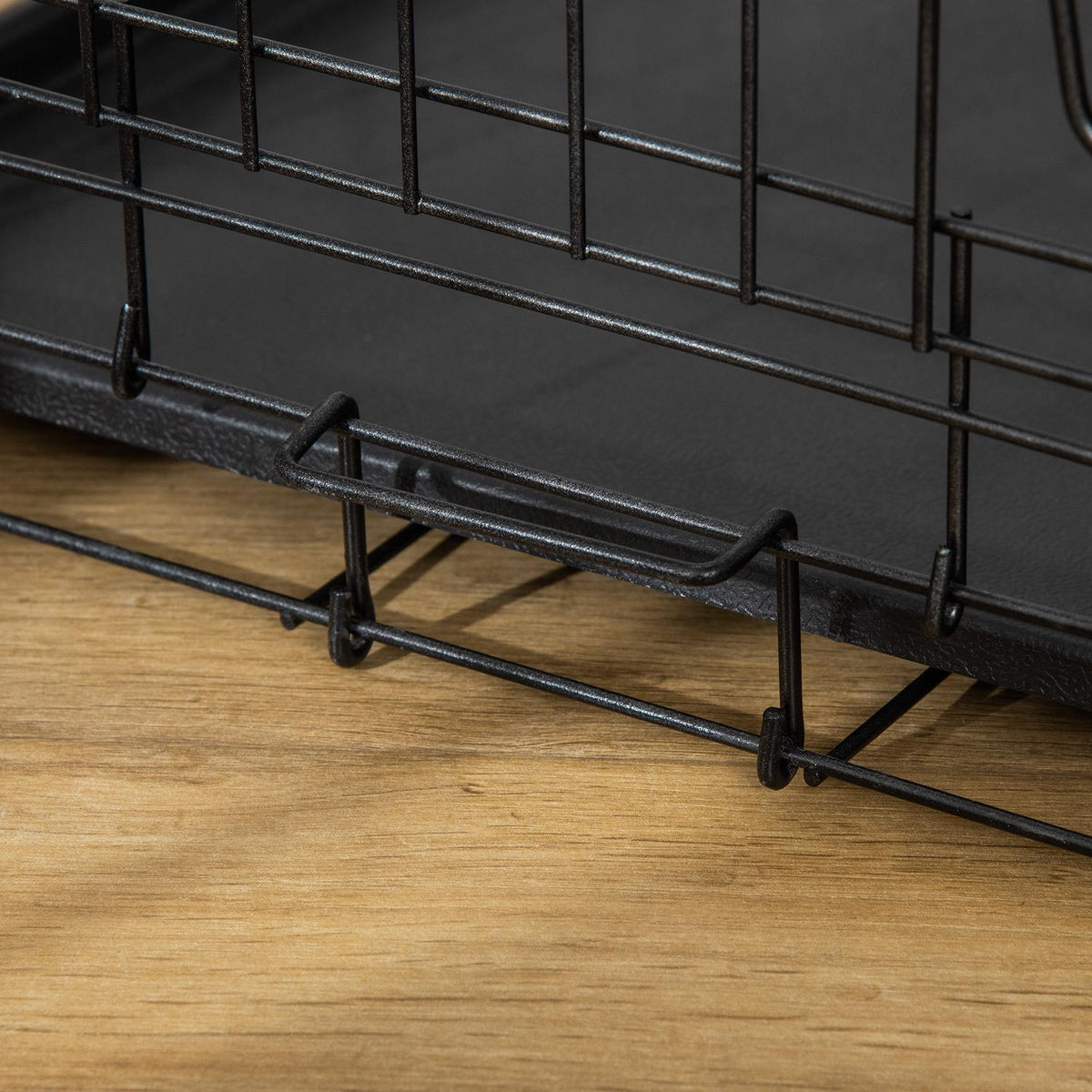 Gabbia pieghevole per cani in metallo nero – 76 x 46 x 52 cm