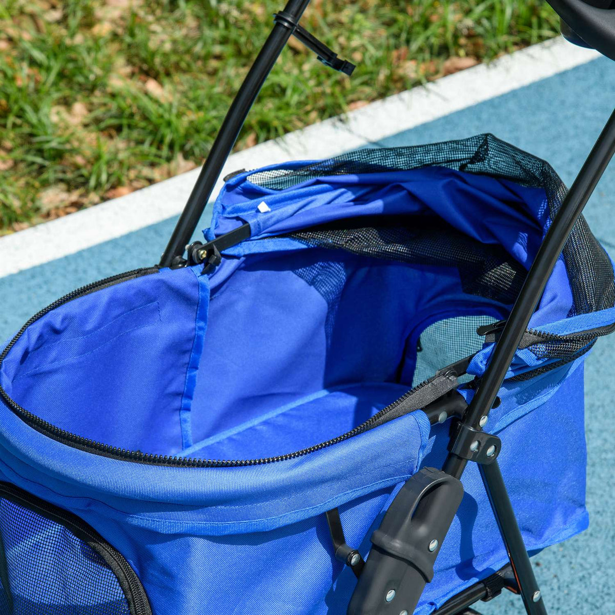 Klappbarer Haustierbuggy für kleine Hunde und Katzen, blau
