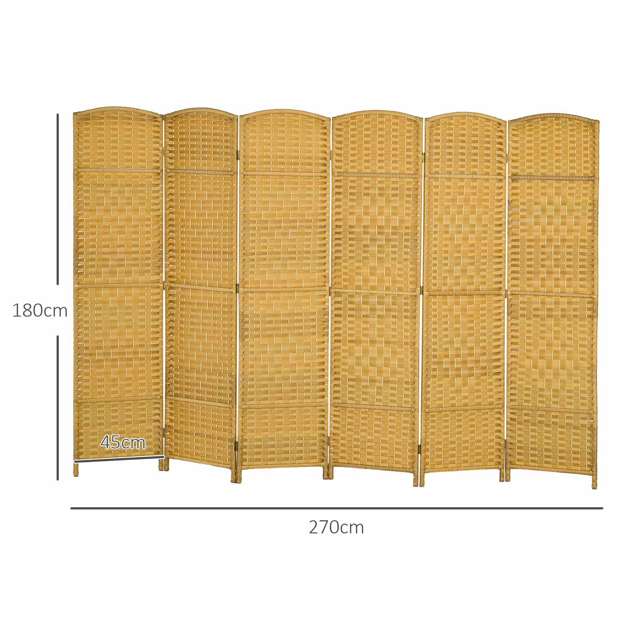 Hopfällbar rumsavdelare, 6-panelers furustom, 270x180 cm