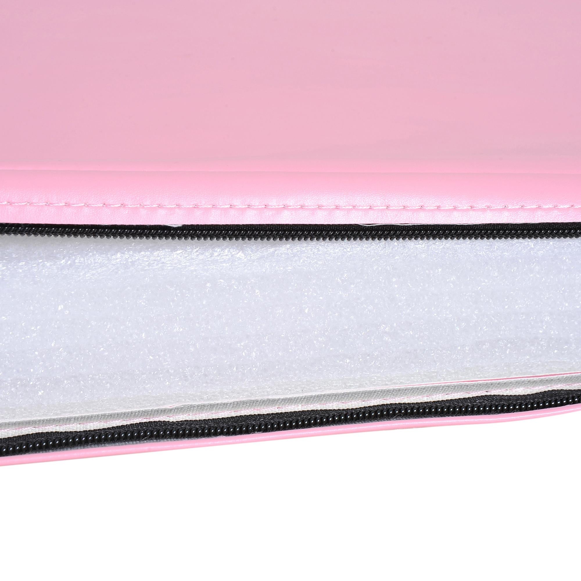 Hopfällbar träningsmatta med handtag, 180x60x5 cm, rosa