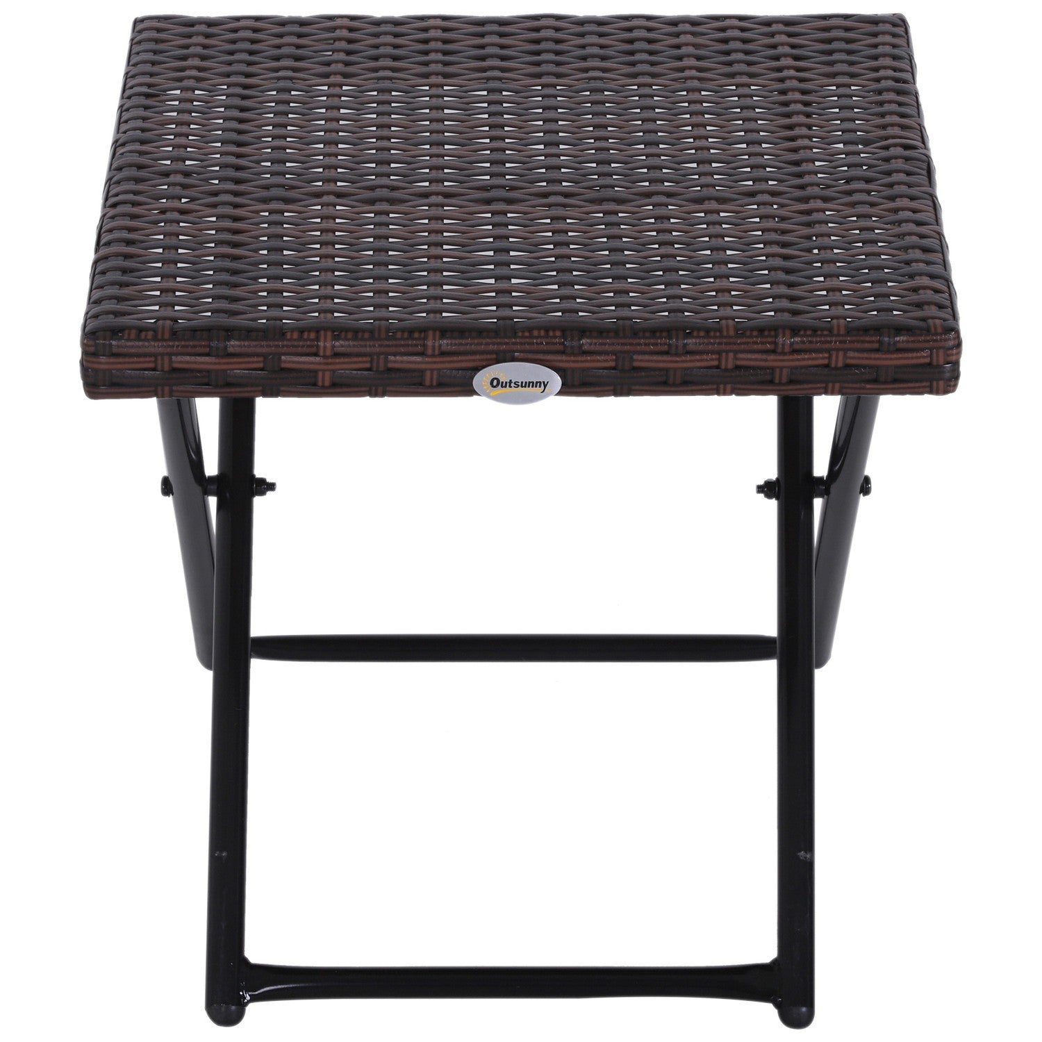 Hopfällbart trädgårdsbord i polyrattan – Brunt, 40x40x40 cm