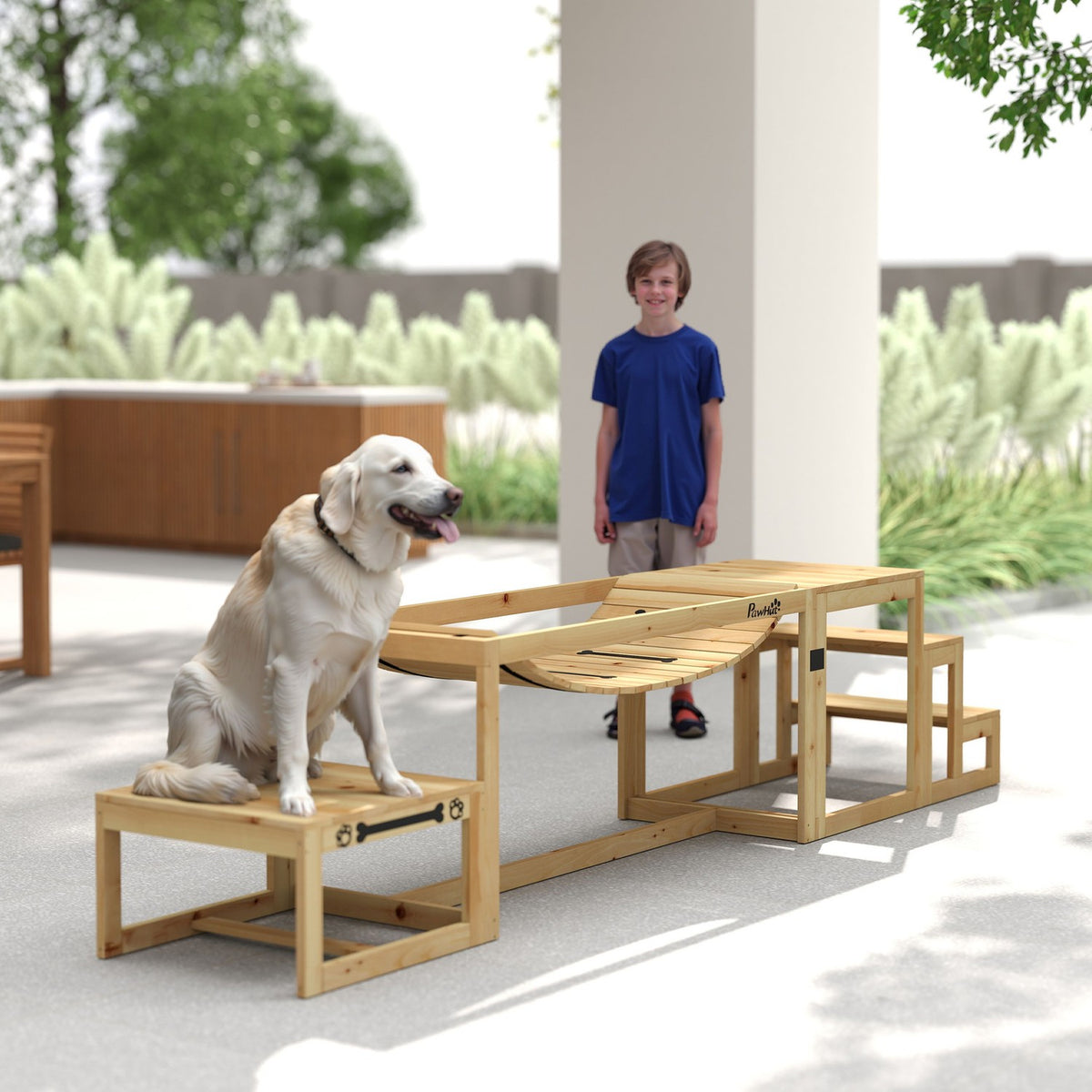 Set d'agility pour chien pour grands chiens – bois de sapin, lot de 4