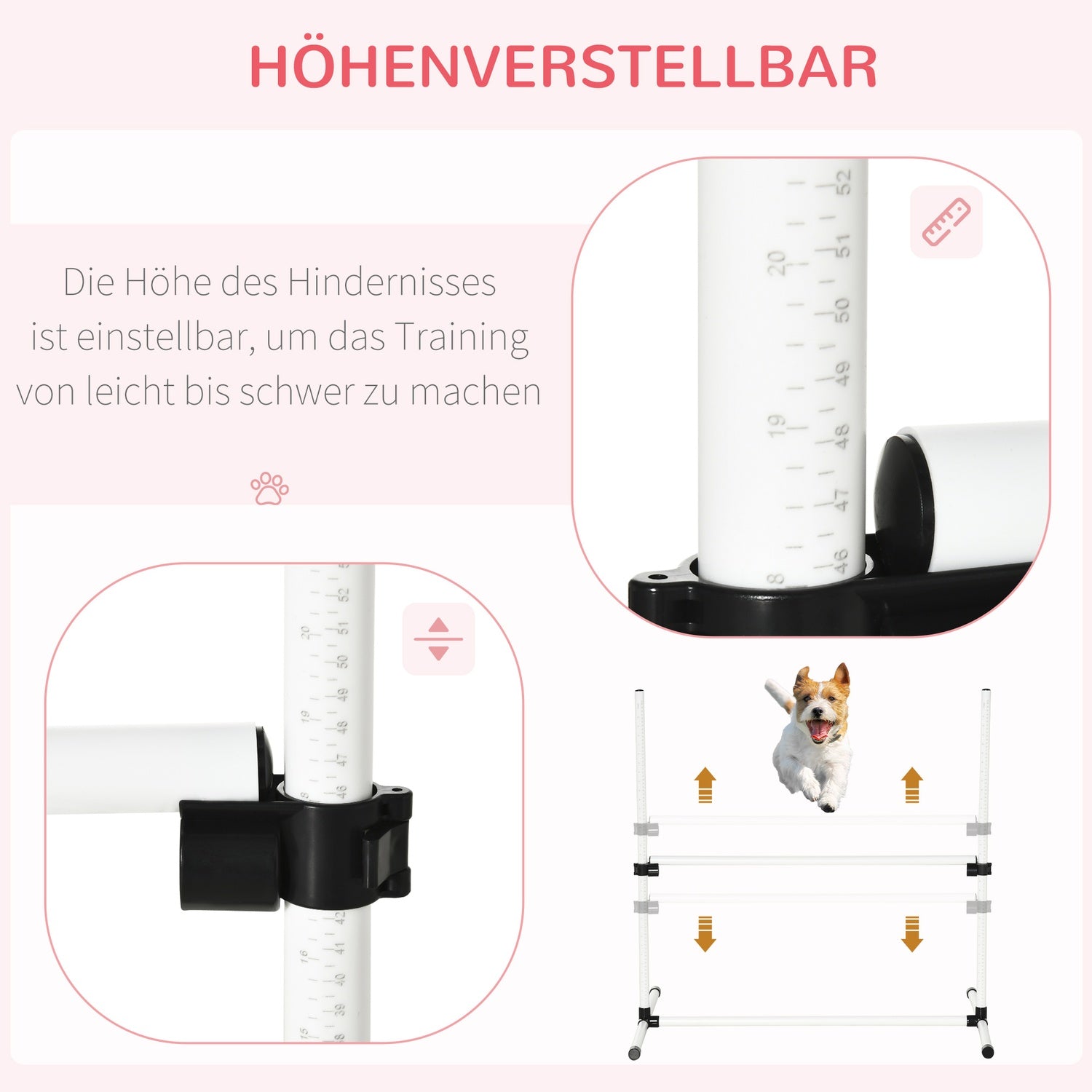 Hund Agility Training Set – 4 slalomhäck, vit