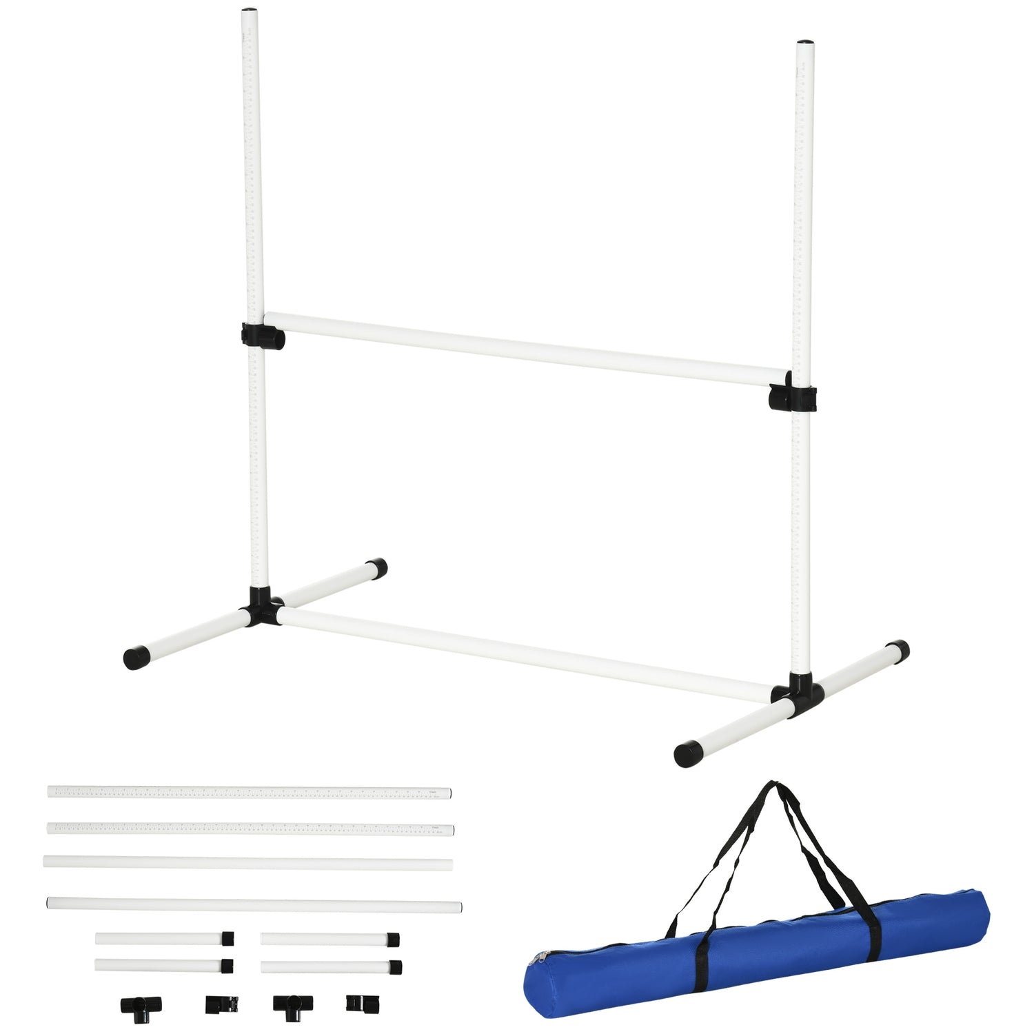 Hund Agility Training Set – 4 slalomhäck, vit