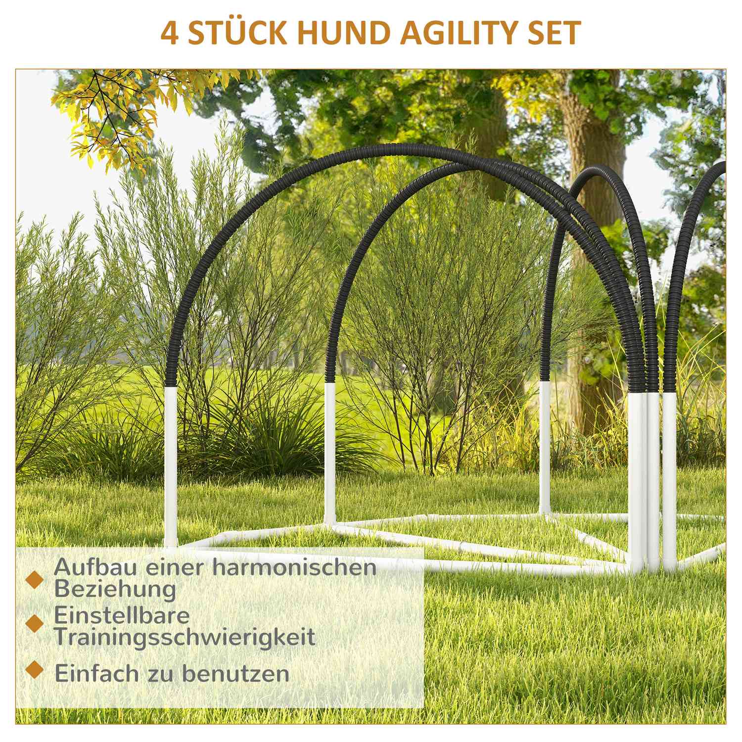 Hund Agility träningsset med slalomstavar, bärväska