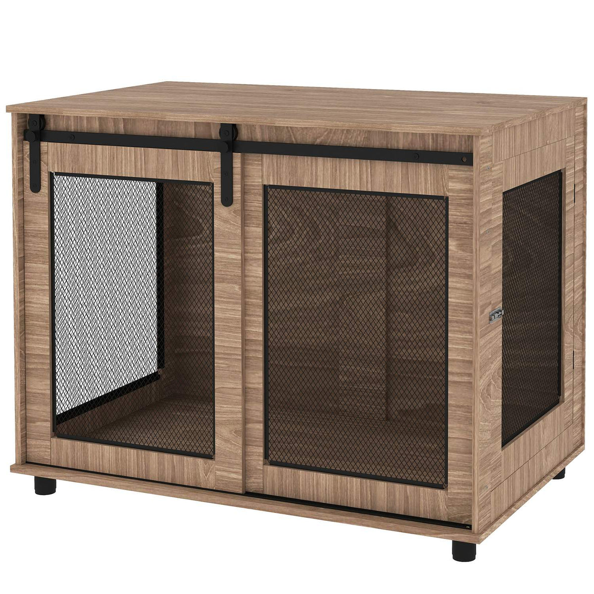 Mobile gabbia per cani, acciaio grande, tavolino laterale a 2 ante 98x60x78 cm