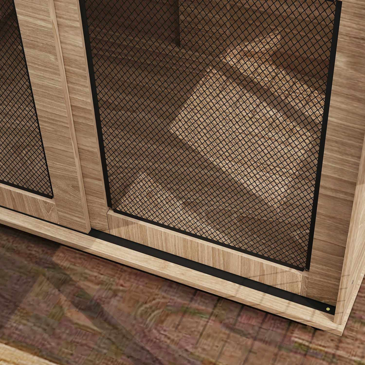 Cage pour chien meuble, grand acier, table d'appoint 2 portes 98x60x78 cm