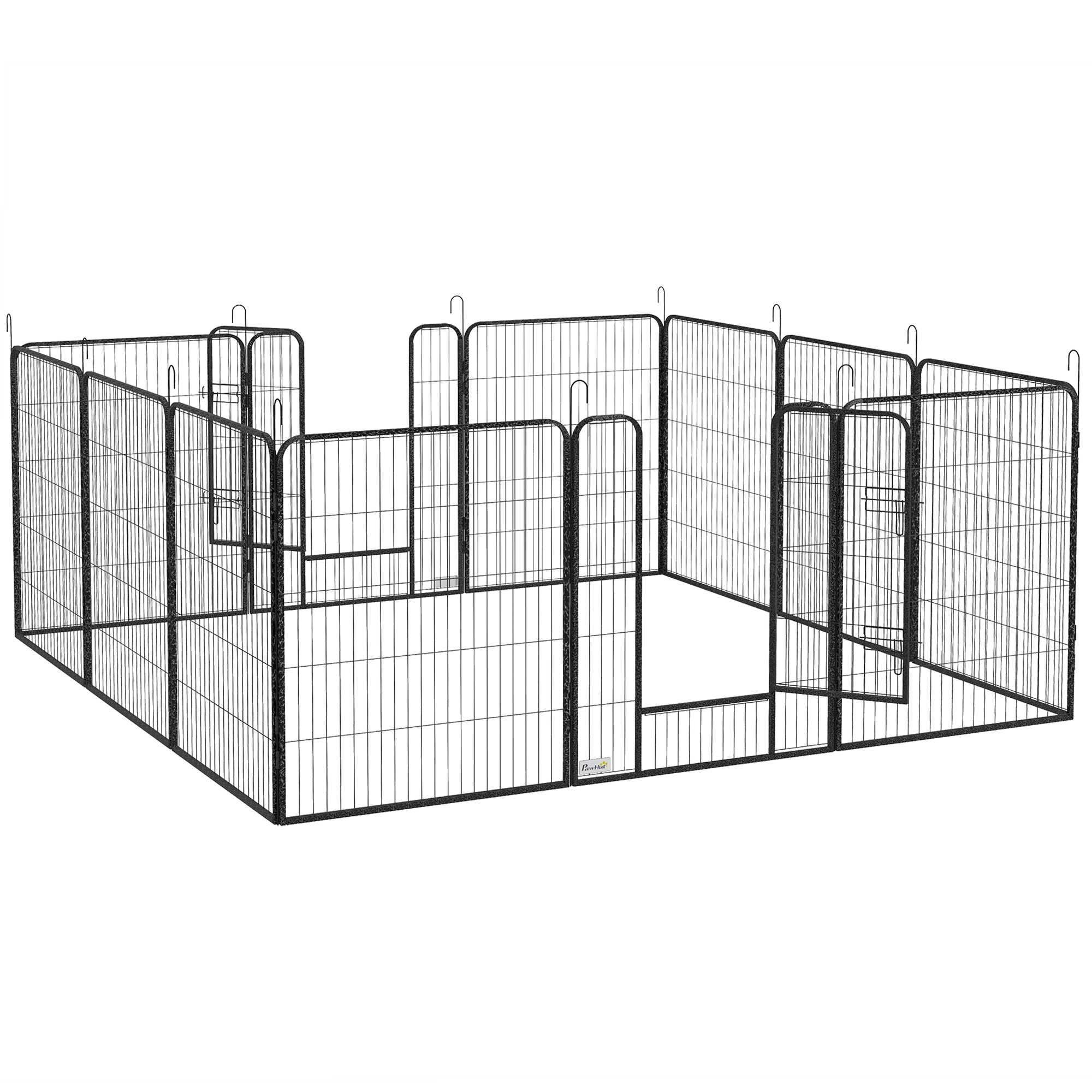 Hundlekhage, 12 paneler, stål, inomhus-/utomhusbruk