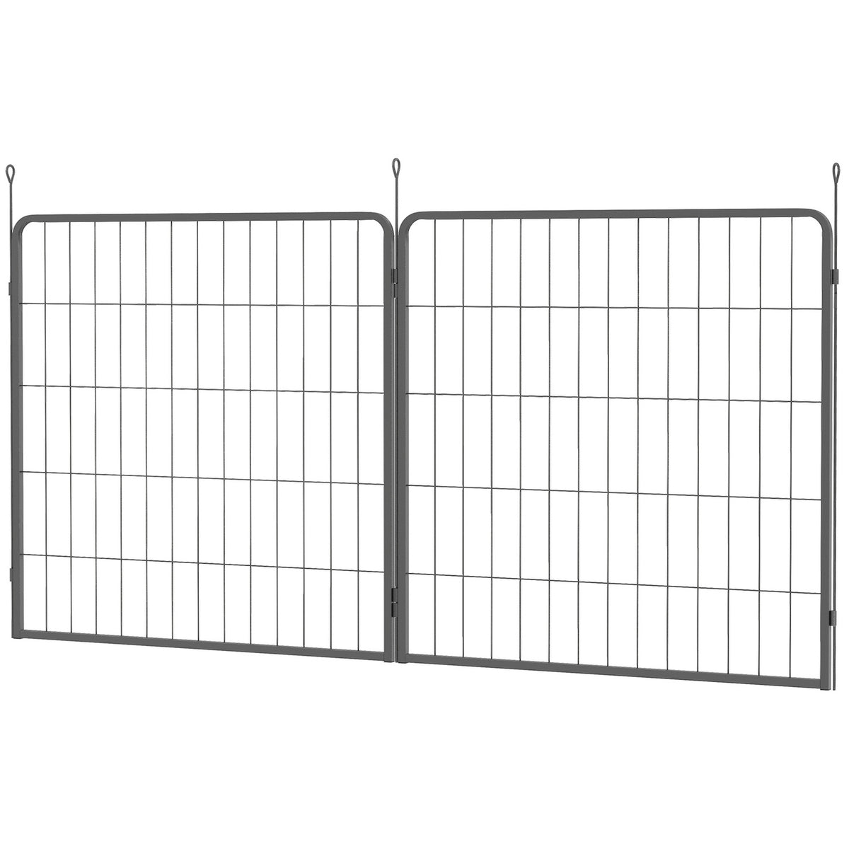 Hundstängselpaneler utomhus, set om 2 – 80 x 80 cm, svart