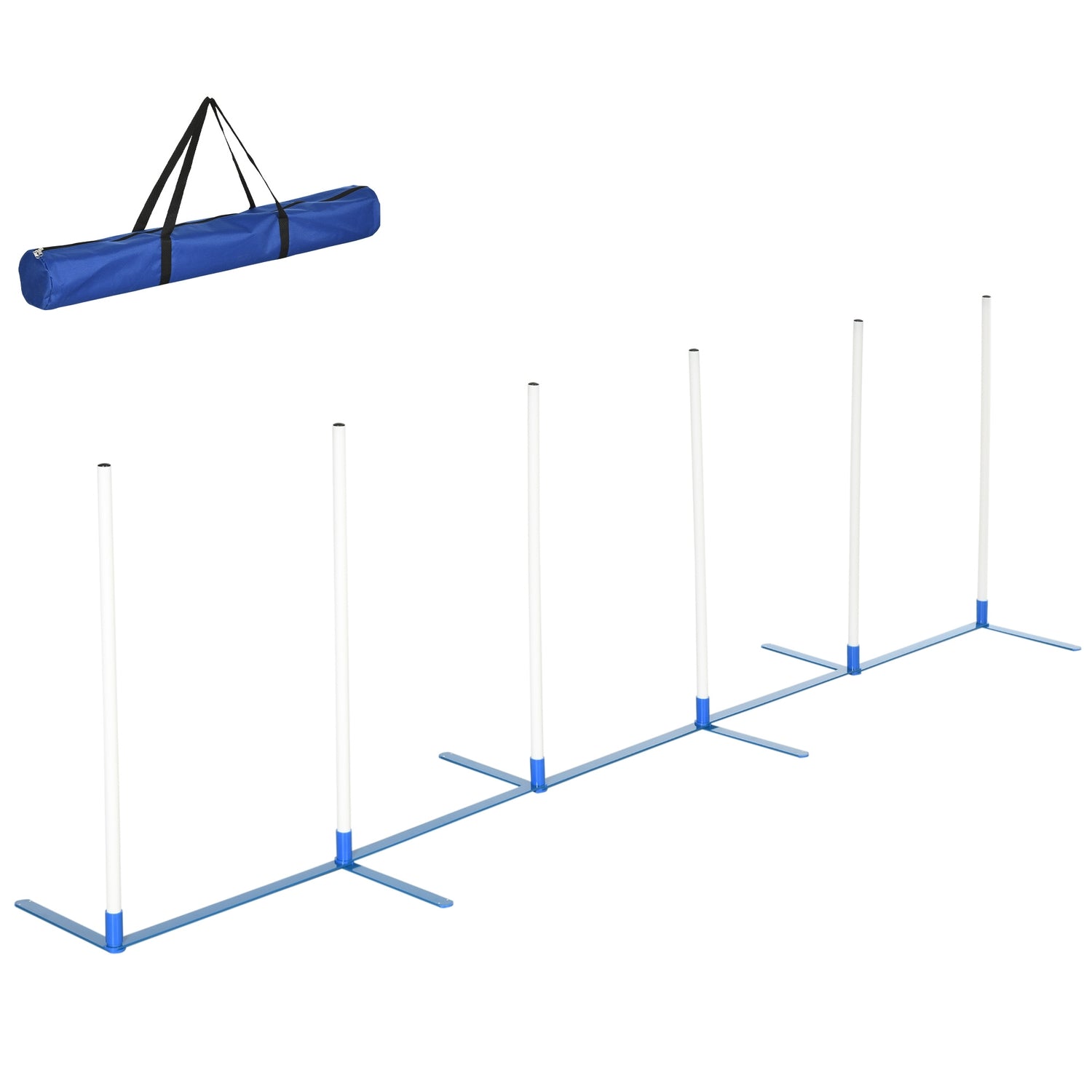 Hundträningsslalomstavar Set med Bärväska, 305x60x94 cm