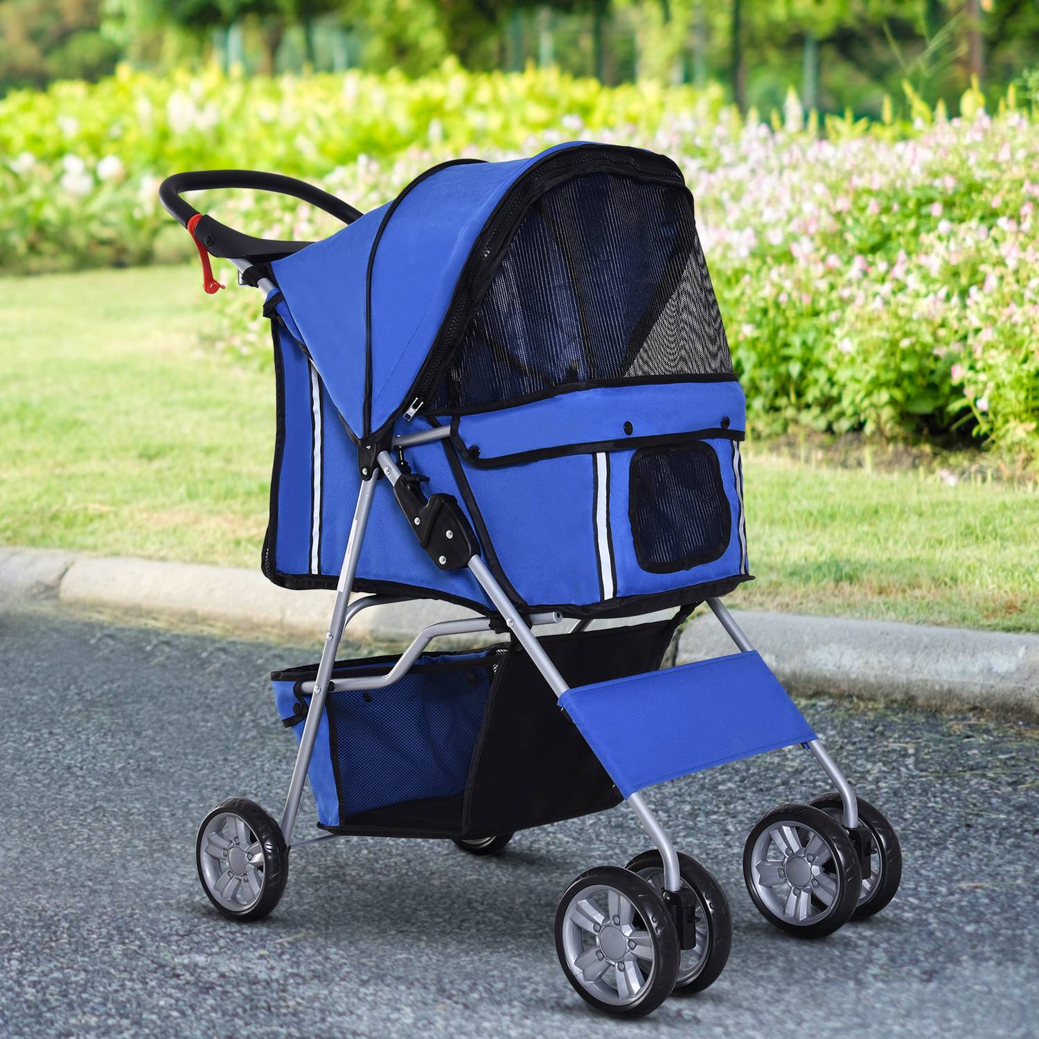 Hundvagn och joggingvagn, blå – husdjursvagn