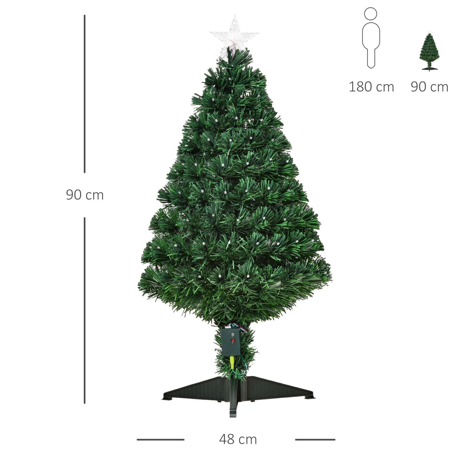 Julgran, grön, 48cm x 90cm, 90 LED-lampor