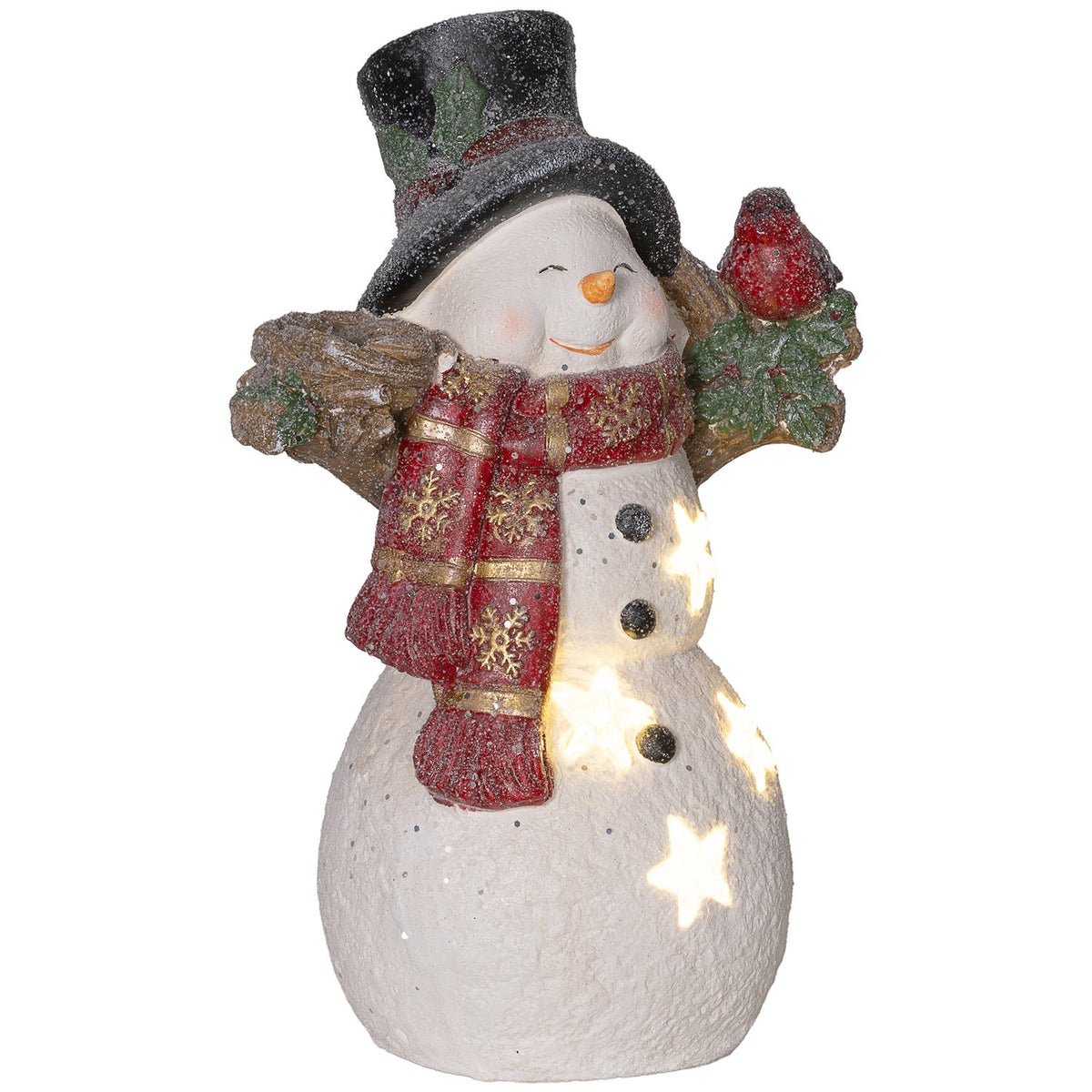 Julsnögubbefigur med LED-ljus, 38 cm, inomhus/utomhus