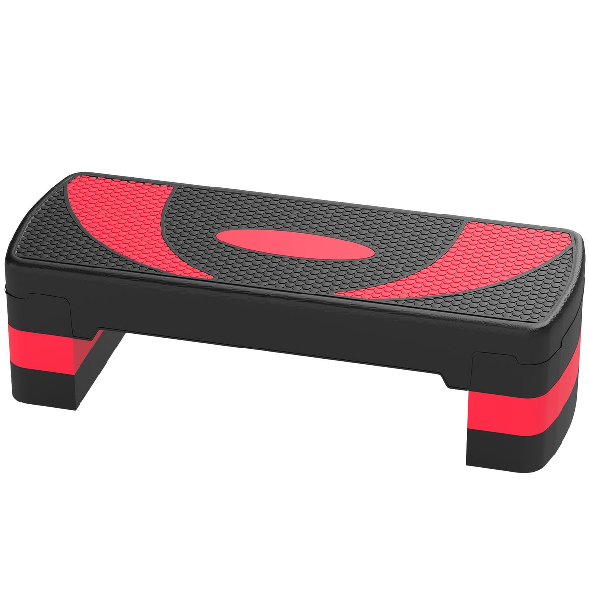 Verstellbarer Aerobic-Stepper – 3 Höhen für Fitness, rot