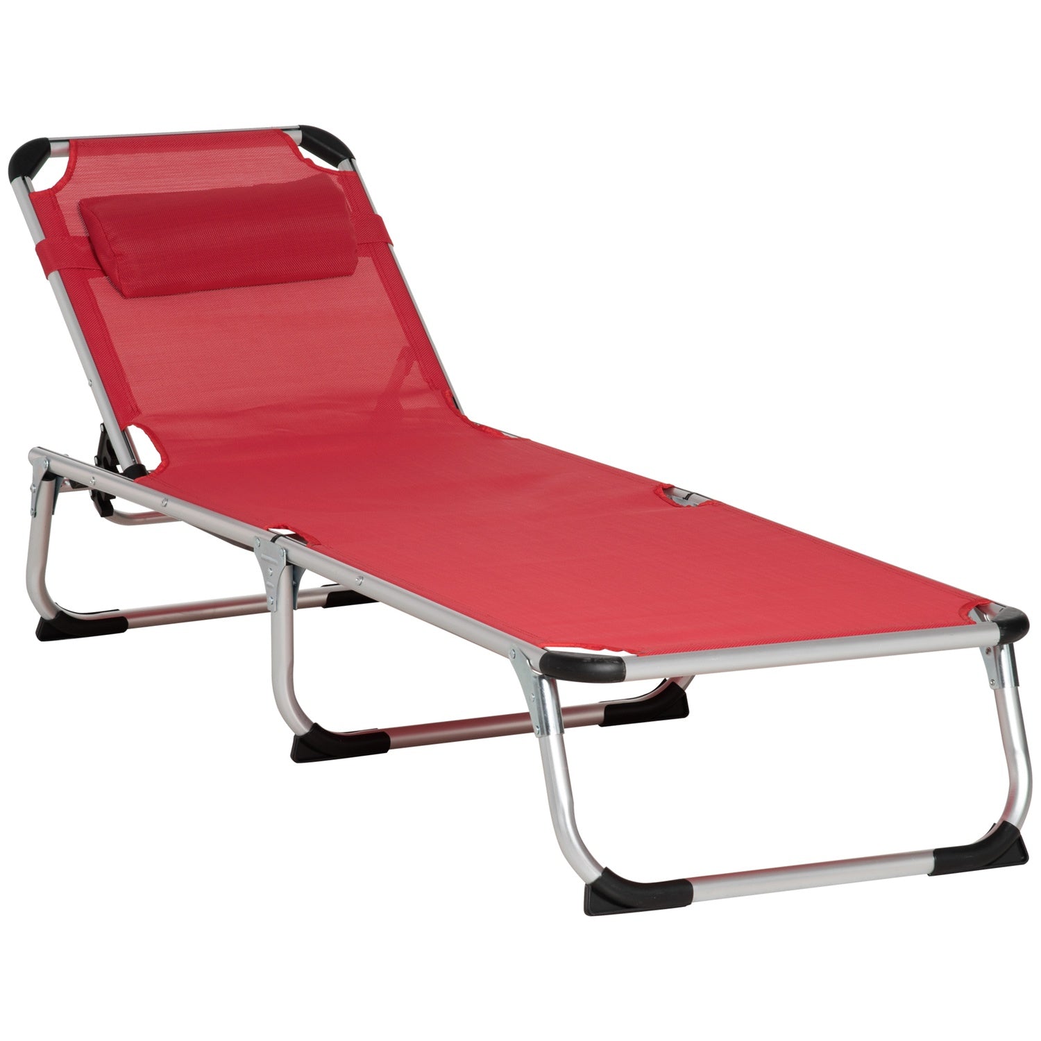 Justerbar Ergonomisk Solstol i Mesh, hopfällbar, Röd