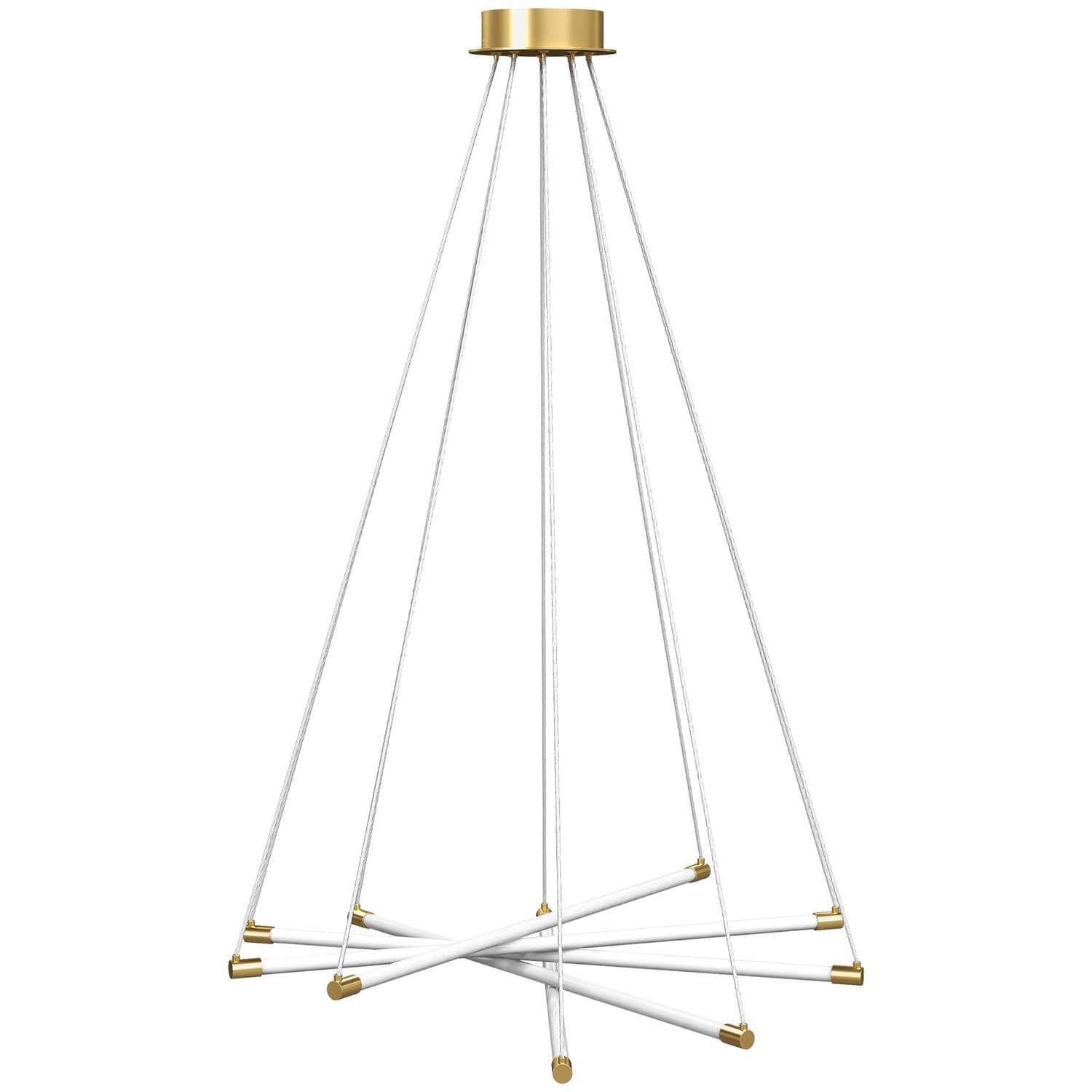 Justerbar LED-taklampa, 50W, 5 rör, guld/vit