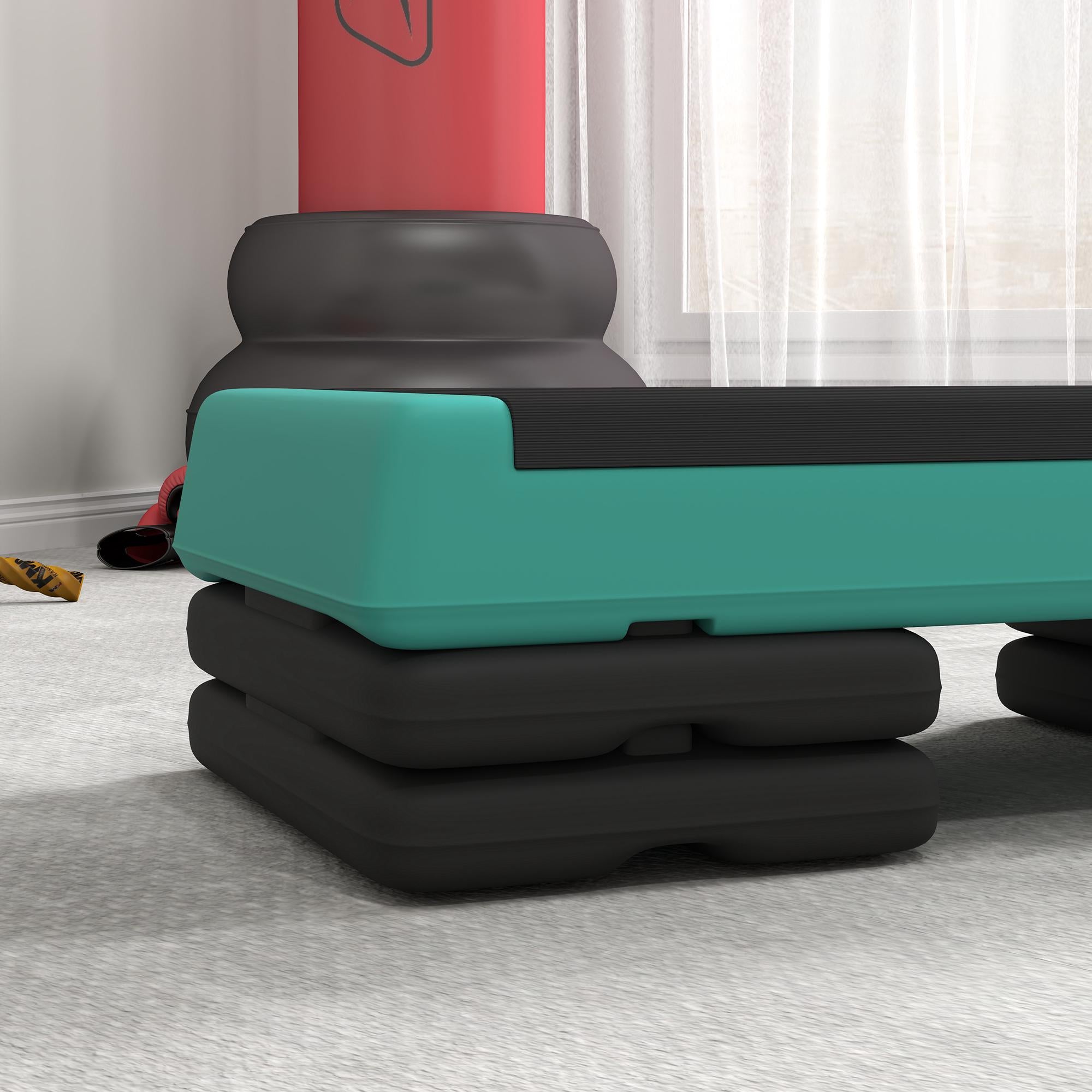 Justerbar aerobisk steppmaskin med halkfri yta, grön