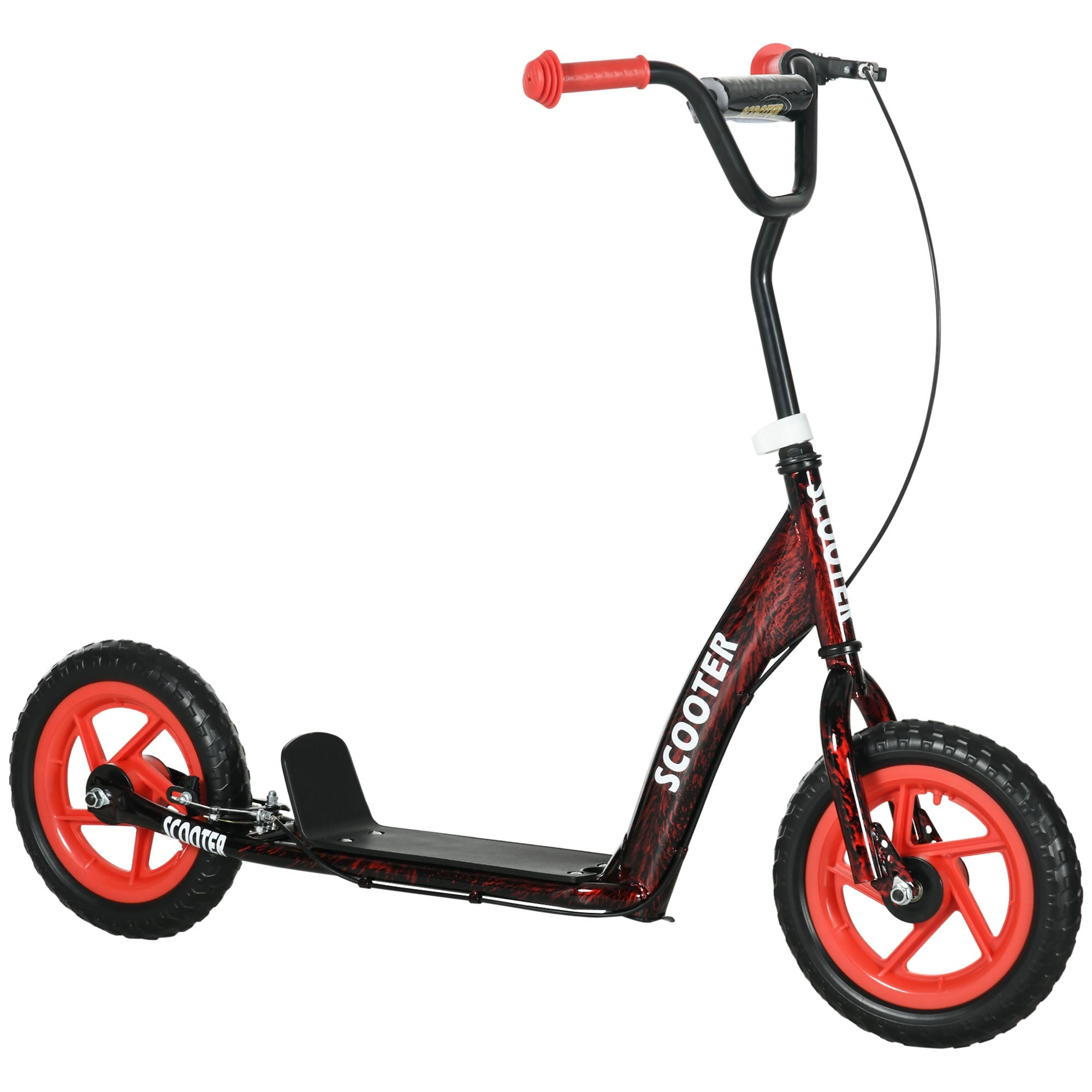 Justerbar barnsparkcykel, 2 hjul, broms, 50 kg kapacitet, röd