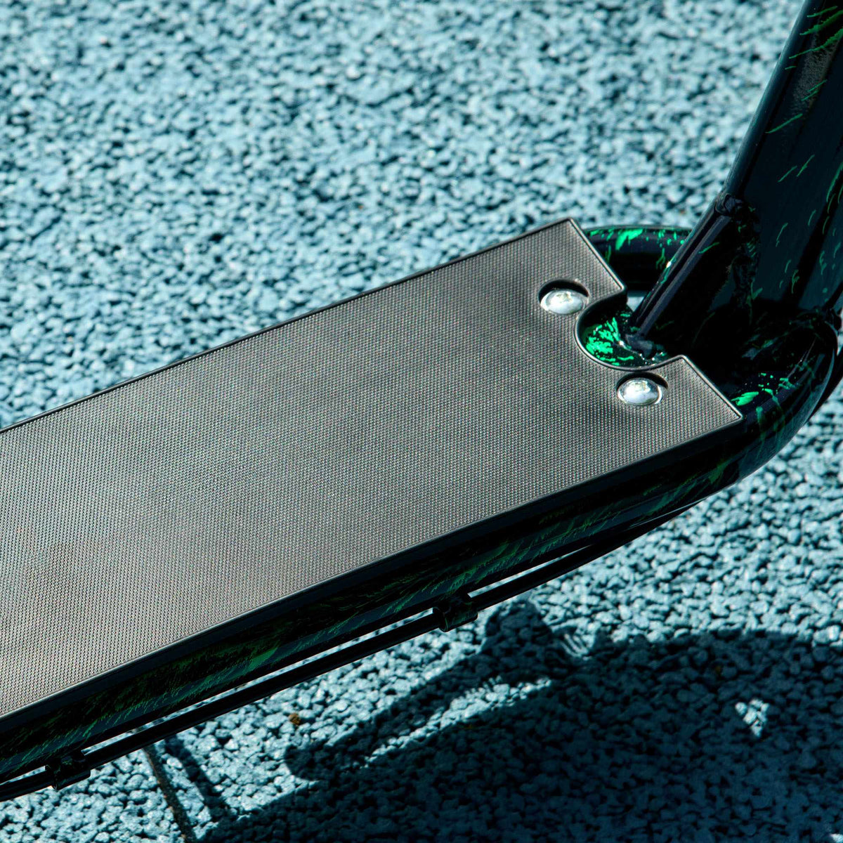 Justerbar barnsparkcykel med broms, stativ, stål, grön