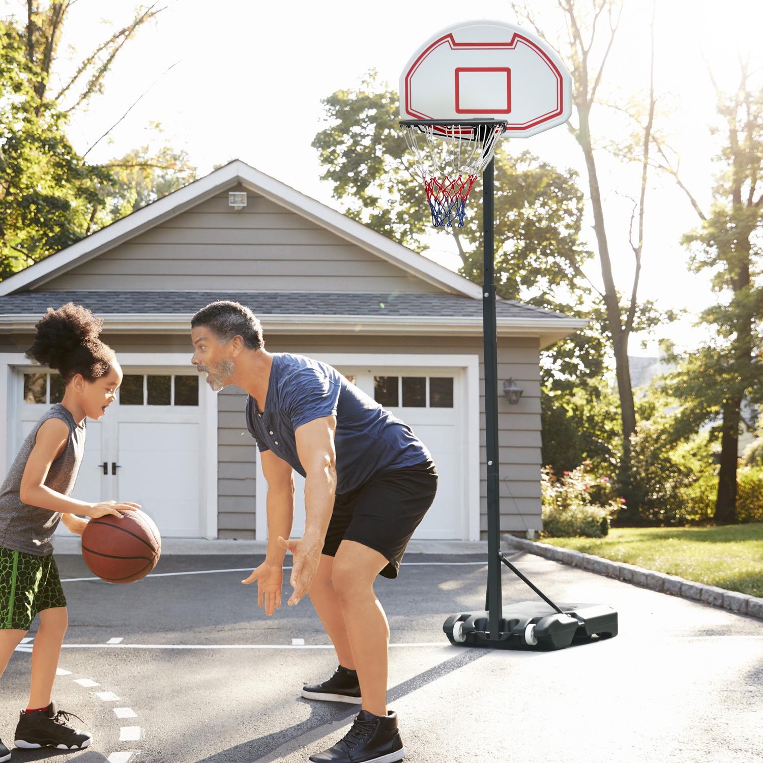 Justerbar basketbåge för barn, 194-249 cm, svart