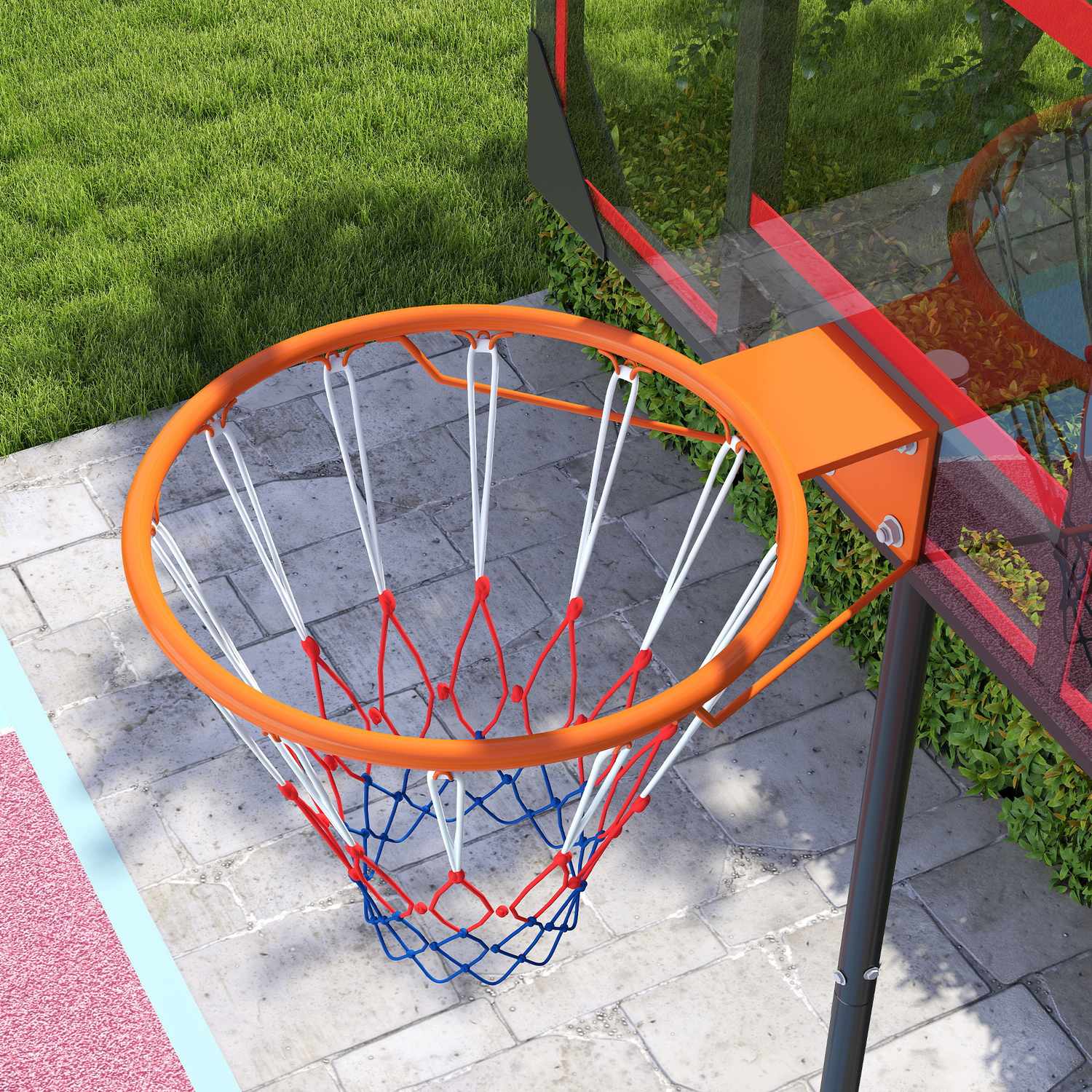 Justerbar basketbåge för barn, 210-260 cm, med hjul