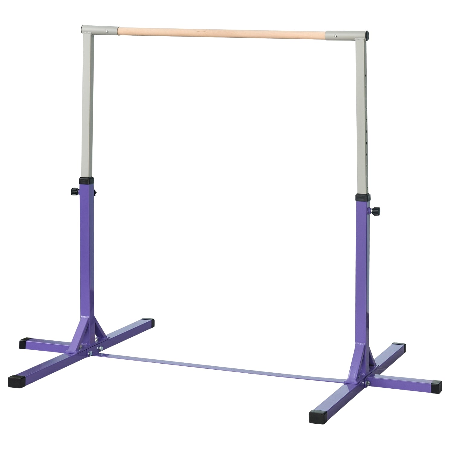 Justerbar gymnastikstång, 13-nivåer, stål & trä, 75 kg Kapacitet