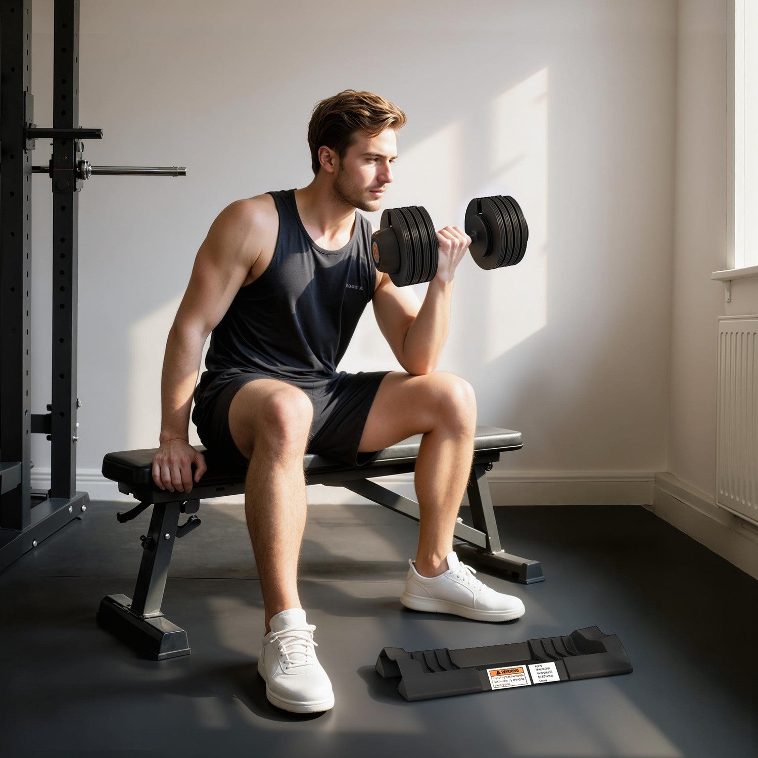 Justerbar hantelsats – 7 till 24 kg, halkfritt grepp