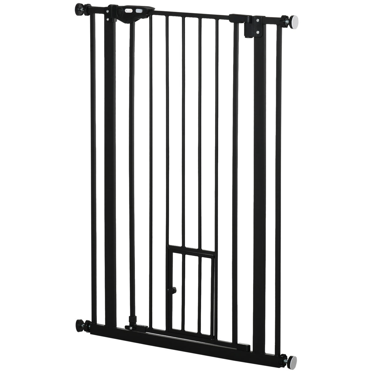 Cancelletto per cani regolabile con chiusura automatica | 74-80x104cm, senza forare, nero