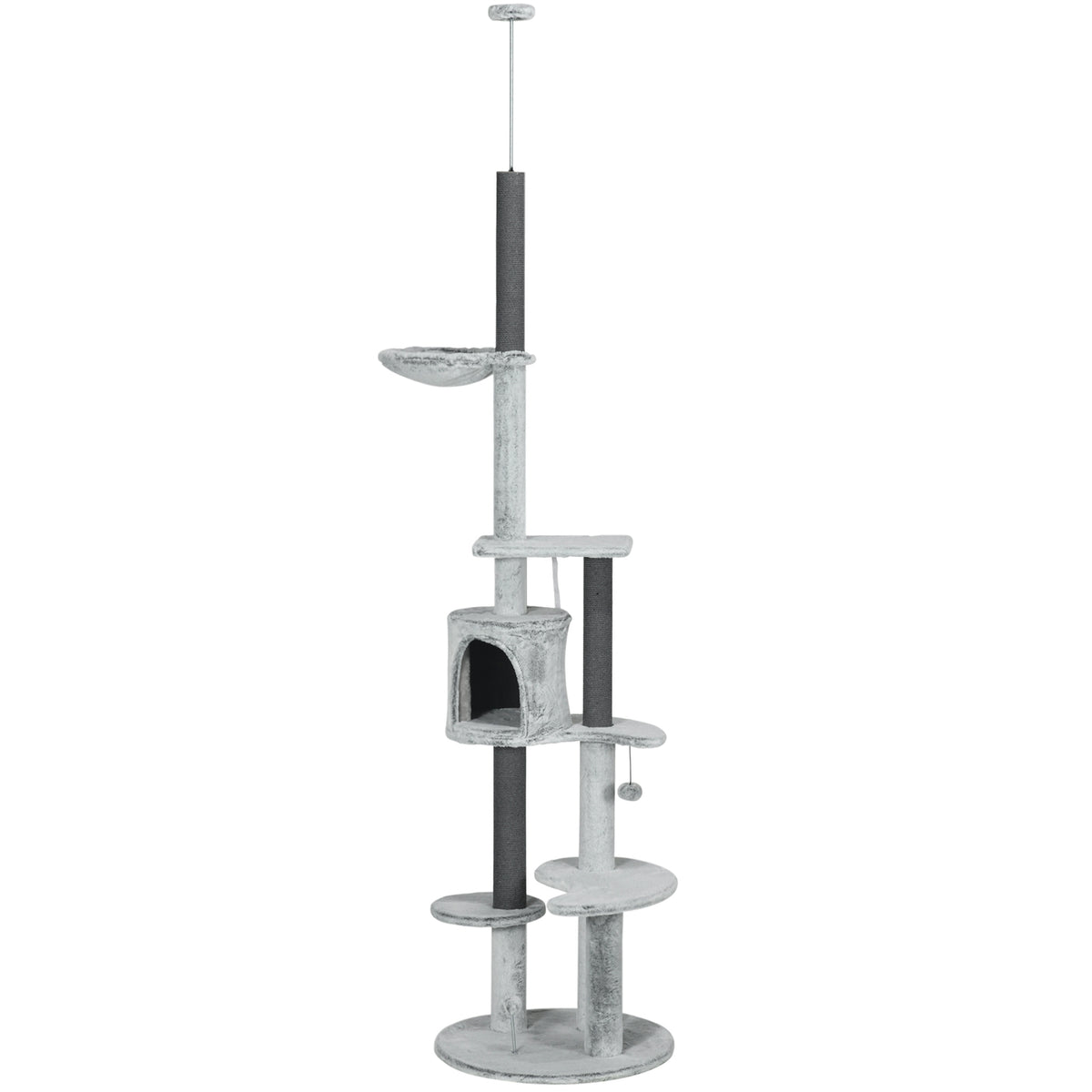 Verstellbare Kratzsäule mit Höhle und Spielball