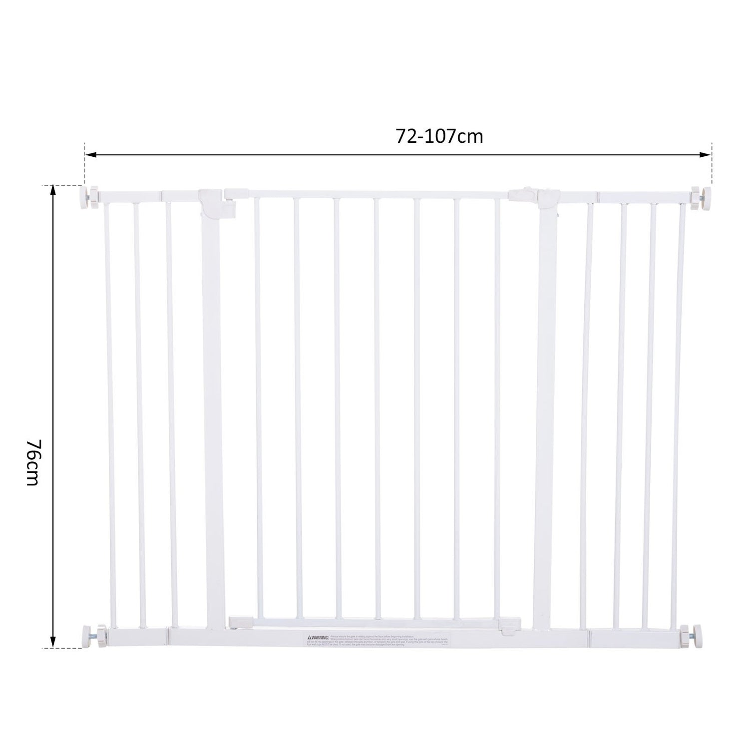 Justerbar metalltrappgrind – Borrfri, 76-107 cm, Vit