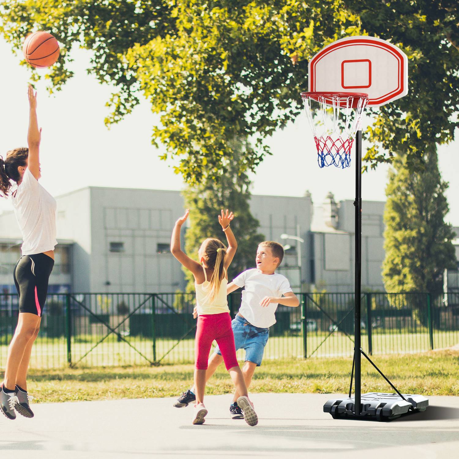 Justerbar portabel utomhusbasketbåge, 212-250 cm