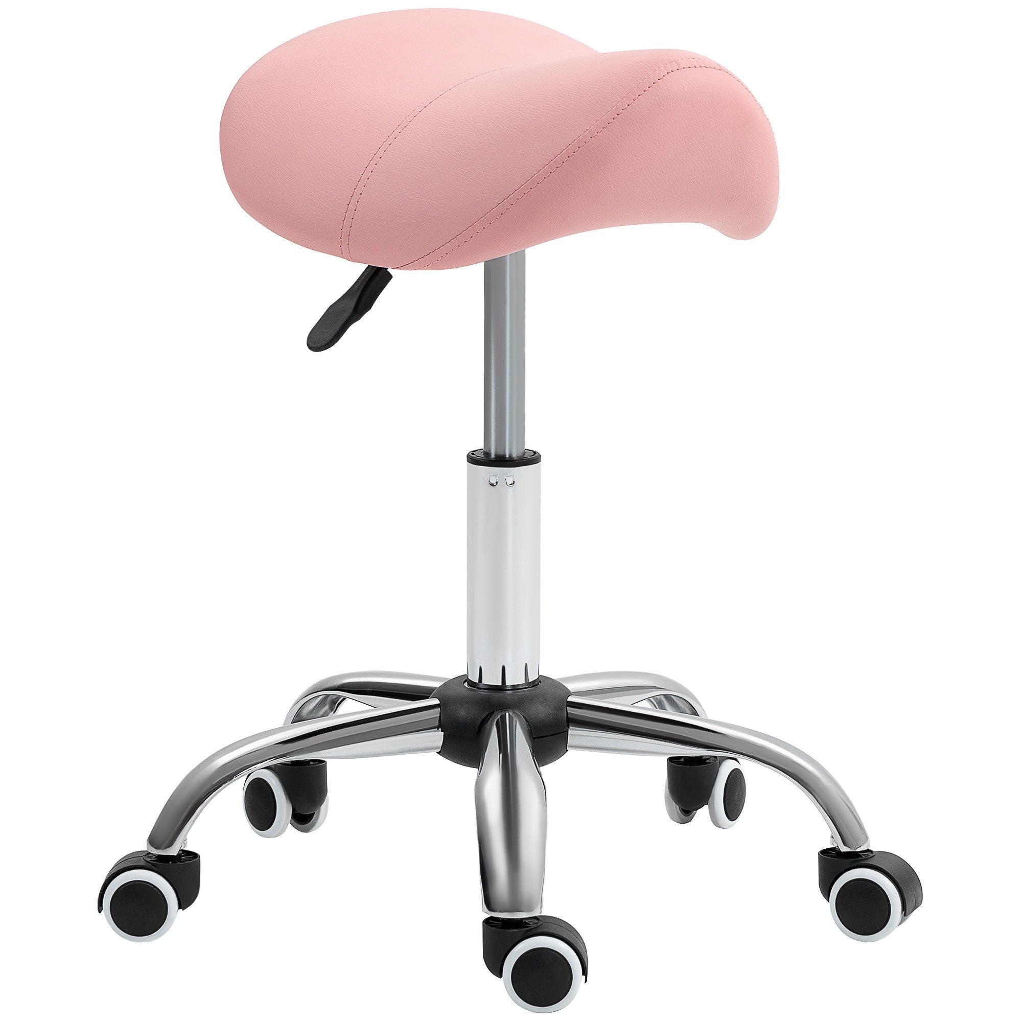 Justerbar rullpall, 360 graders vridbar, rosa, 49-61 cm