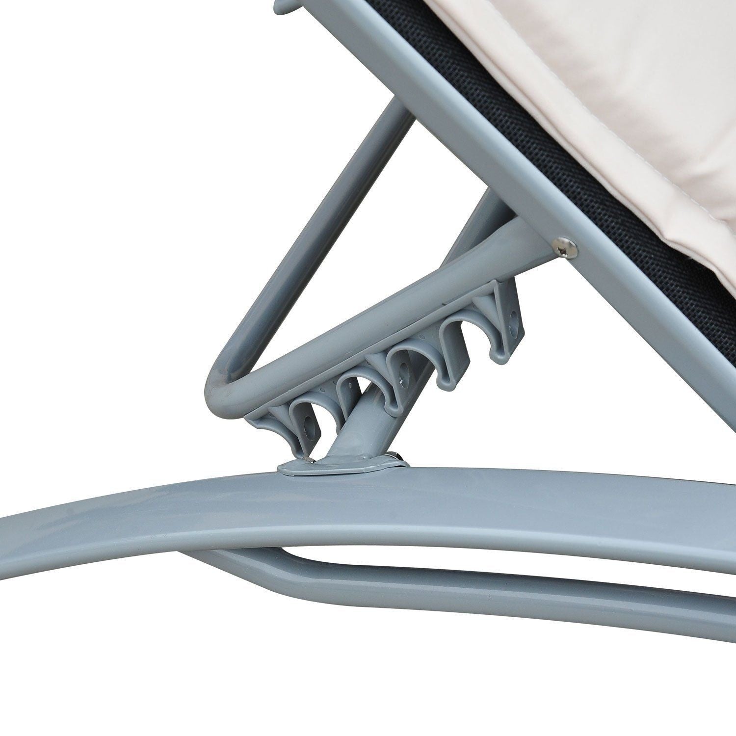 Justerbar solstol i aluminium – Gräddvit, 170x64x82 Cm