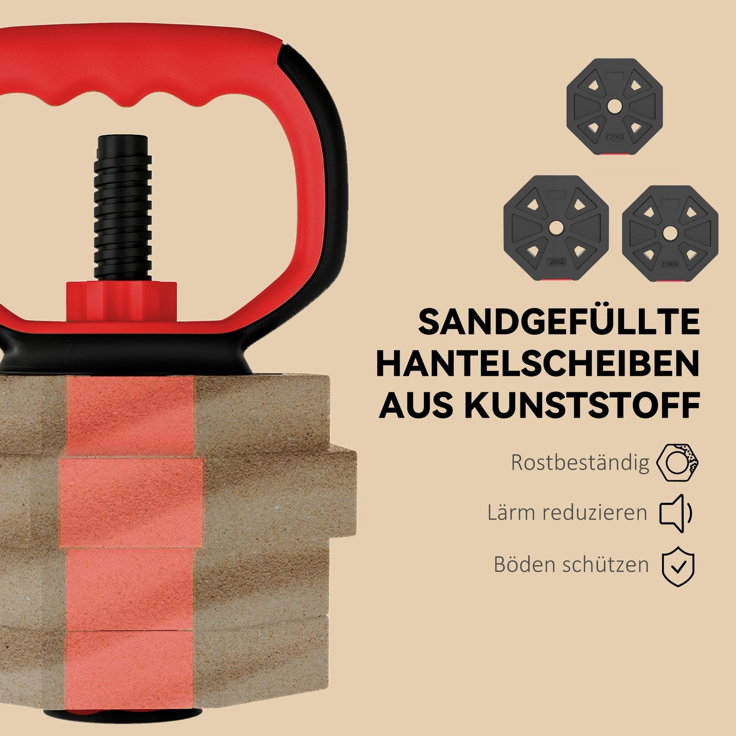 Justerbart 4-i-1-hantelset – 20 kg för hemmaträning