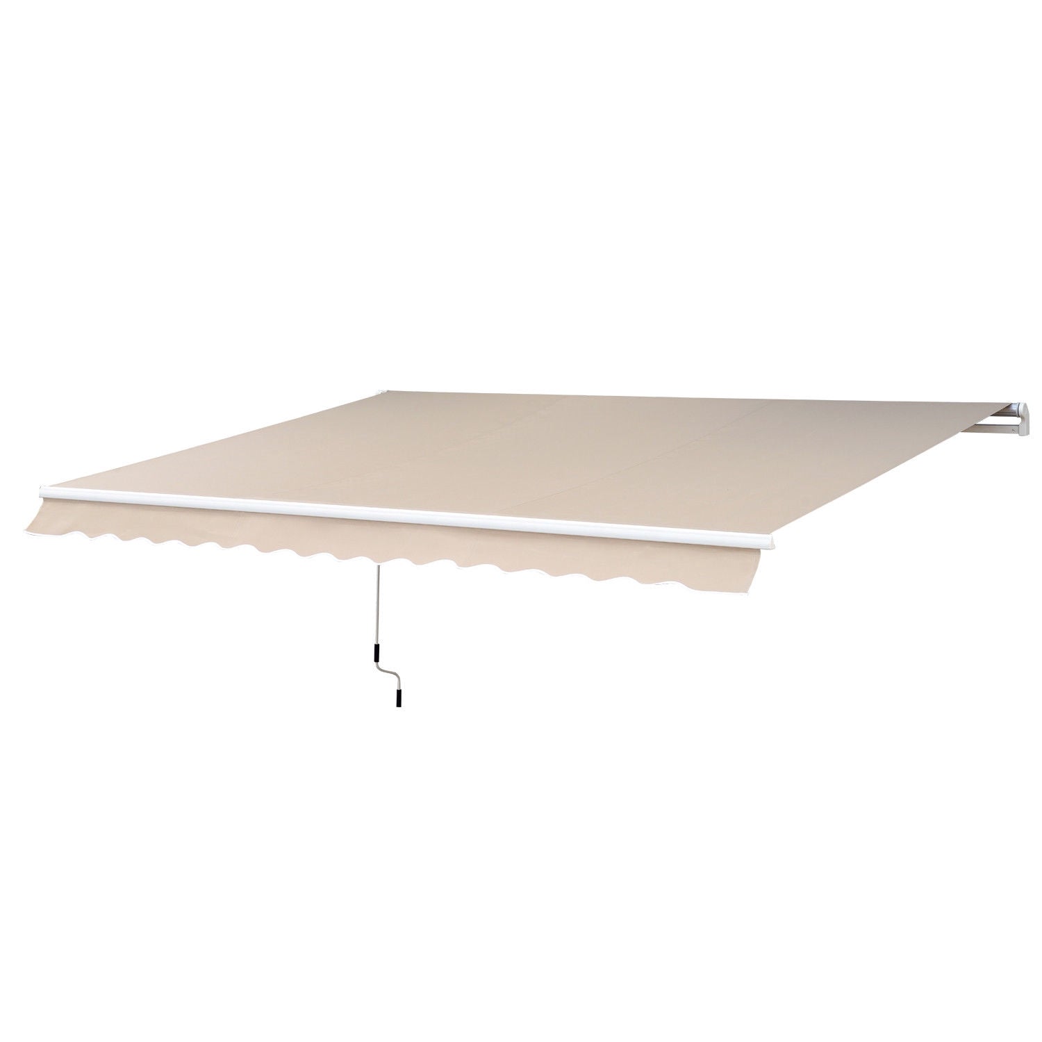 Justerbar uteplatsmarkis, 4,5 x 3m, beige, med vev