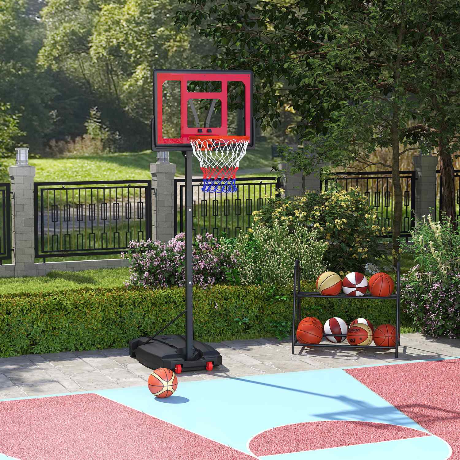 Justerbar utomhusbasketbåge för barn, 200-260 cm
