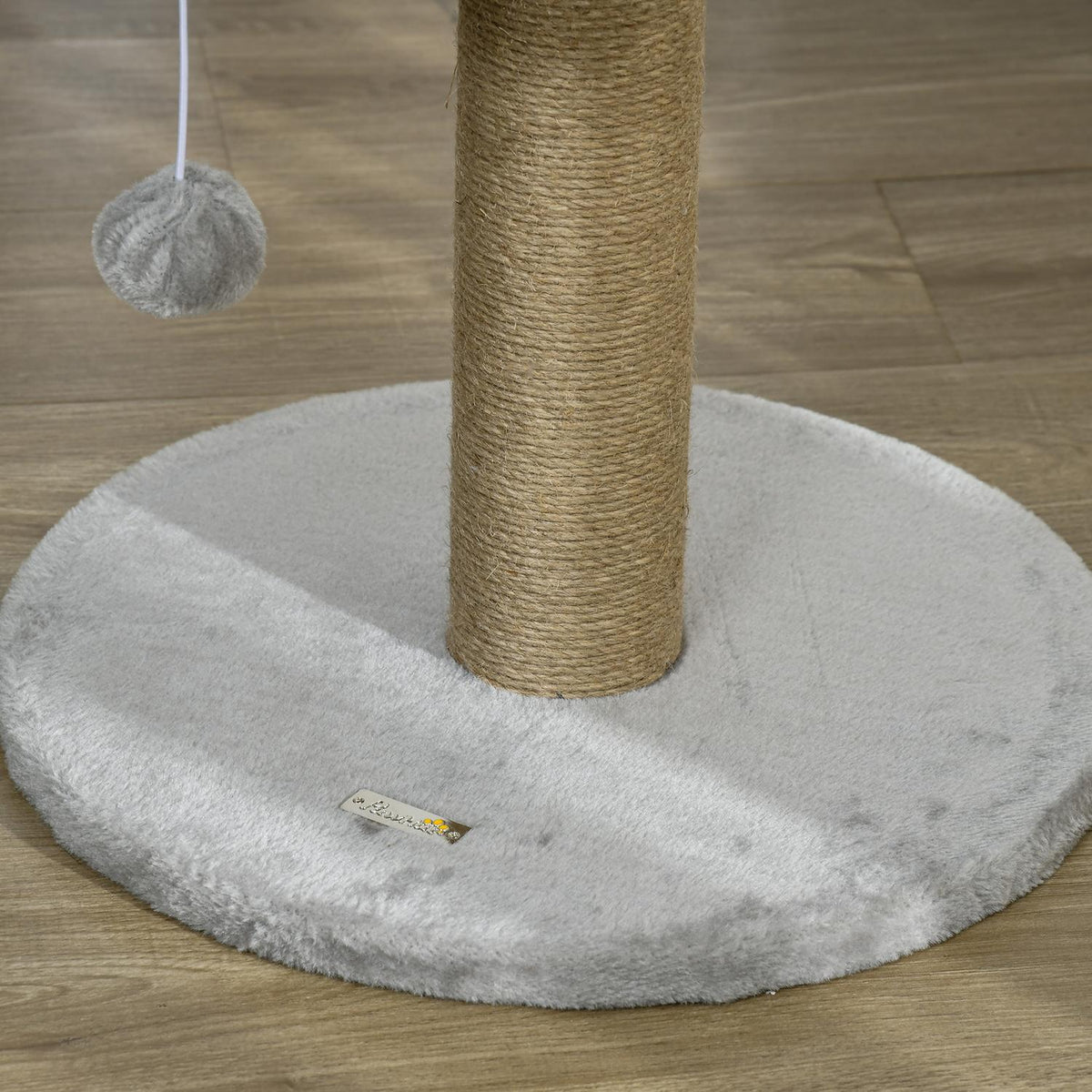 Griffoir pour chat avec balle de jeu et couchage, gris