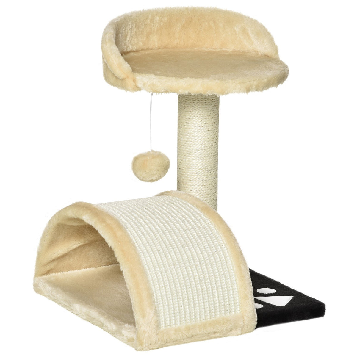 Kratzsäule mit Sisalseil, Beige, 35,5x37x46cm