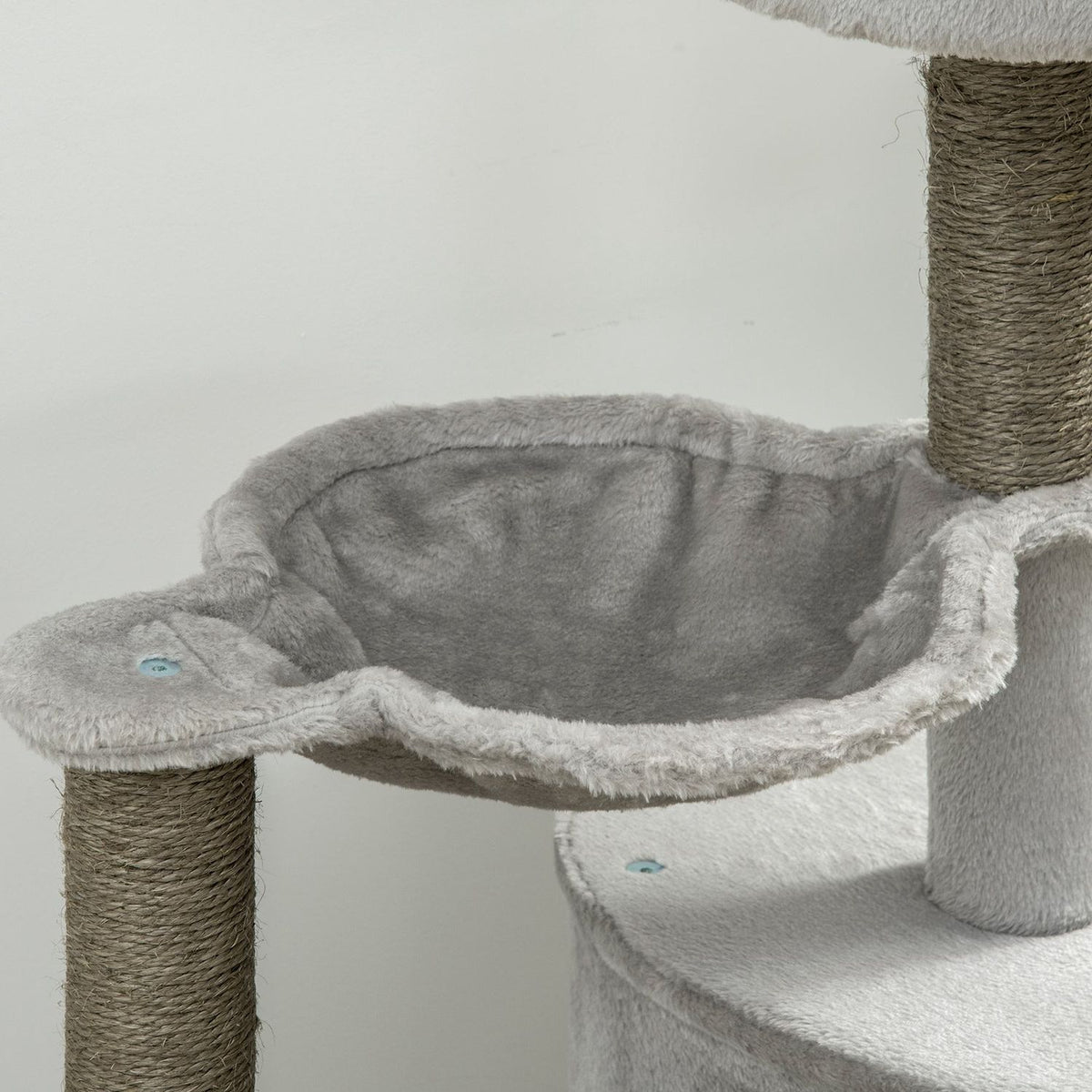 Albero tiragraffi con cuccia e sisal, 113 cm, grigio chiaro