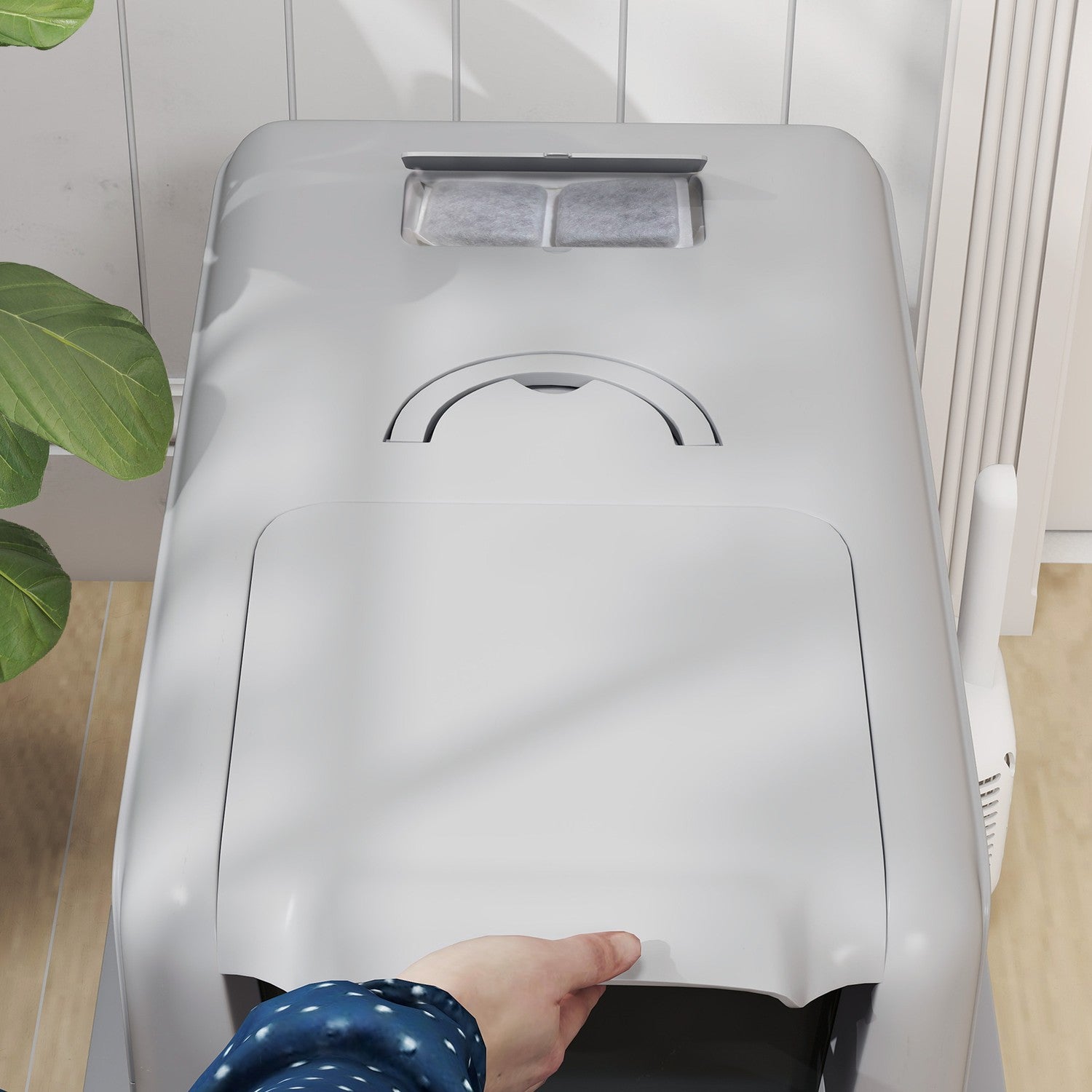 Kattskräp i rostfritt stål med filter och skopa, 6 kg kapacitet