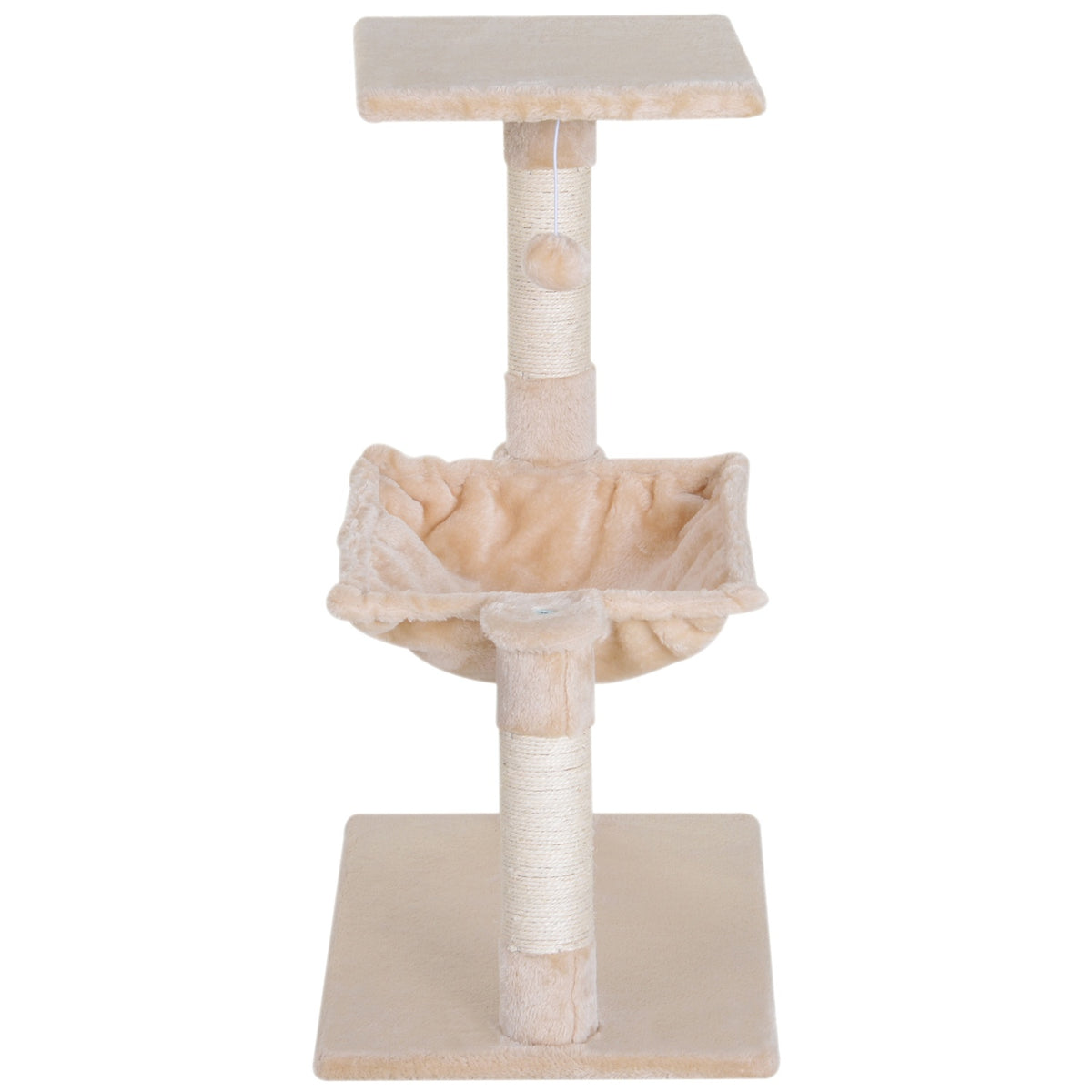 Albero tiragraffi per gatti con sisal e amaca in peluche 50cm